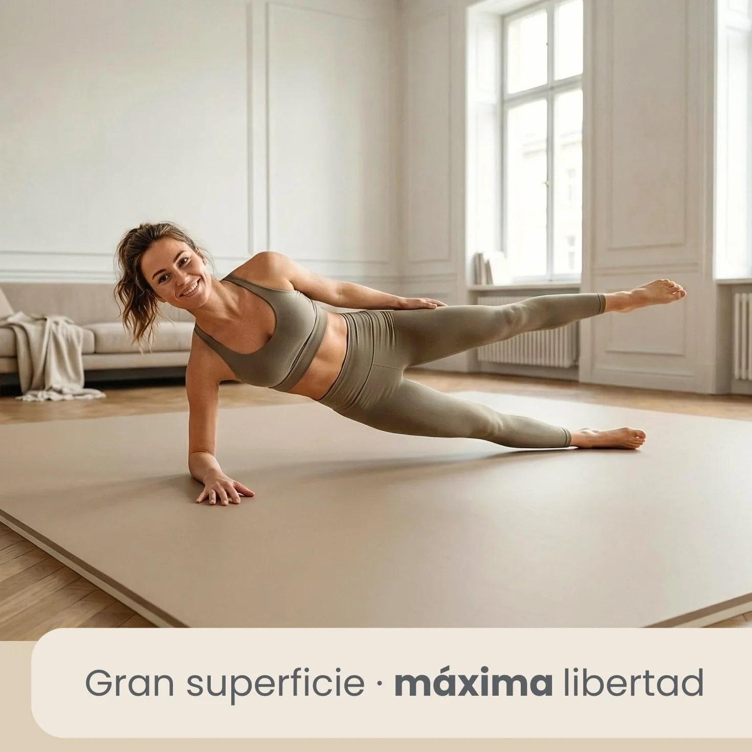 EYEPOWER Set 4 Piezas Suelo de Gimnasio de EVA Esterillas Puzle Cada Pieza 63x63cm Incl Marco 20mm de Grosor Extensible Doble faz