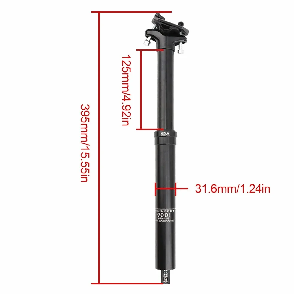 900I MTB Tija de Sillín Ajustable,Tubo de Sillín Hidráulico,para Carretera, Bicicleta BMX (30,9/31,6x395 MM / 30,9/31,6x345 MM)