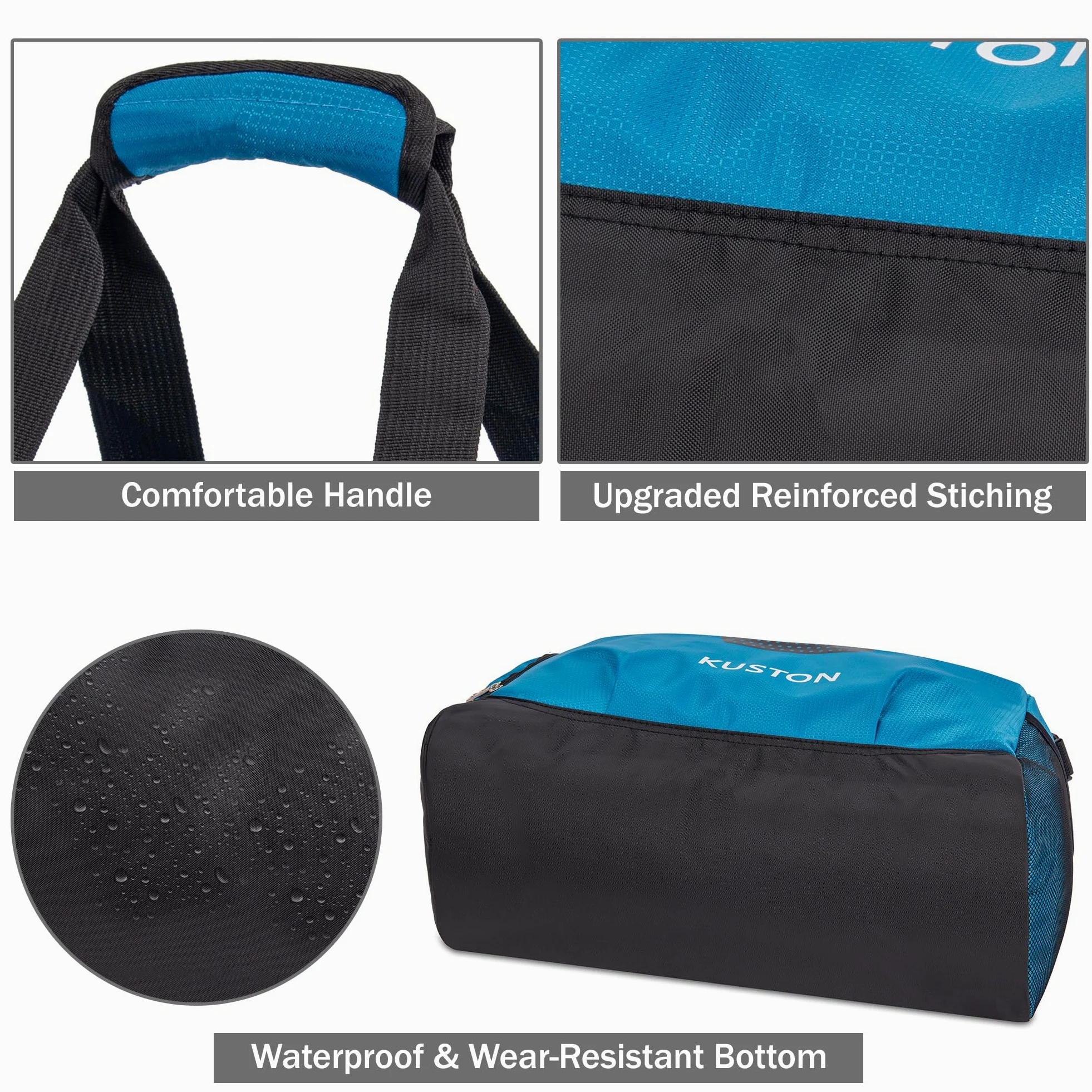 Bolsa portátil con cordones de zapatos, bolsa de gimnasio para hombres y mujeres, bolsa de viaje con equipaje de mano de pequeña capacidad, Azul, Deportivo