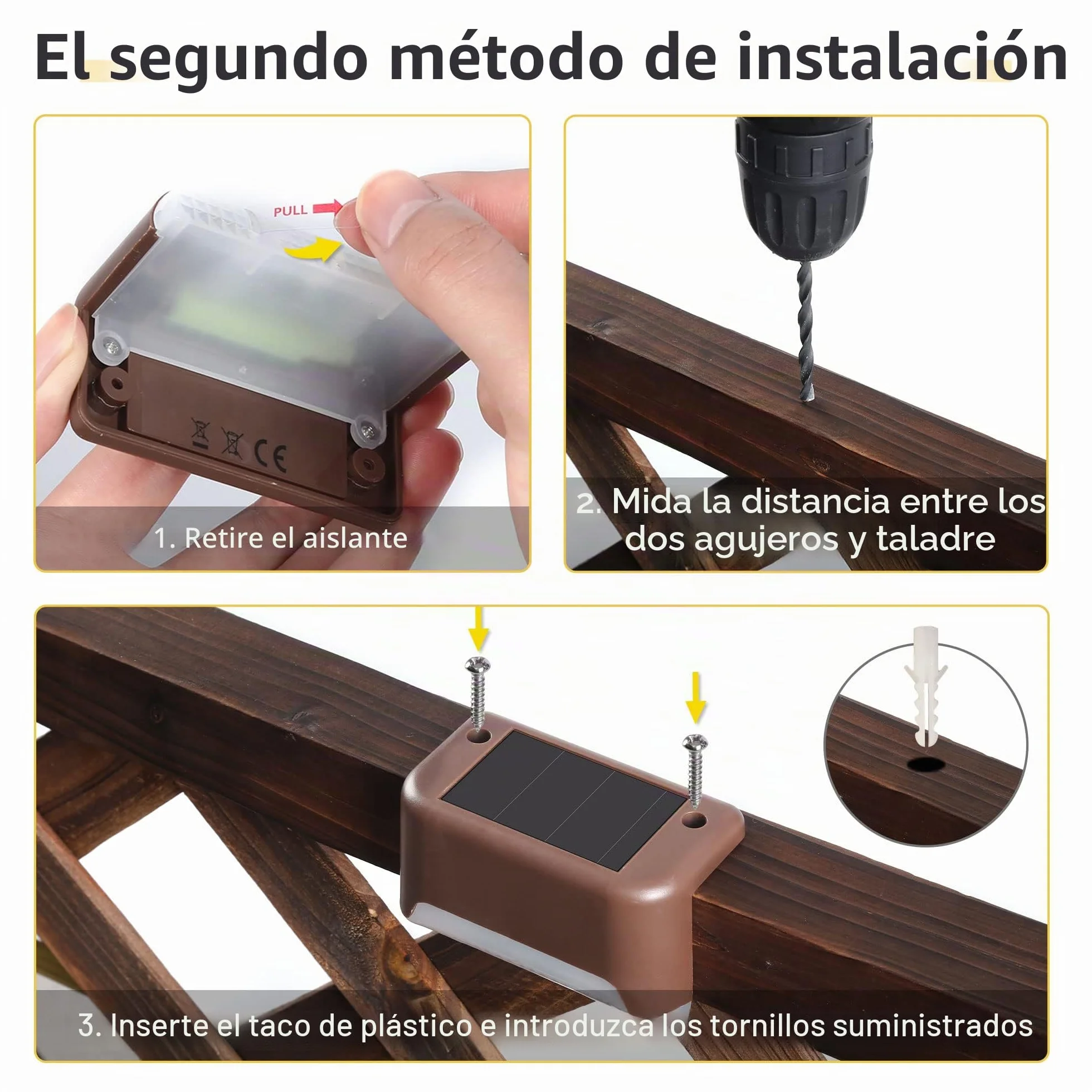 Solpex Luces solares para cubierta, paquete de 12, impermeables para valla, escaleras, escalón, cerca, patio, camino (blanco cálido)