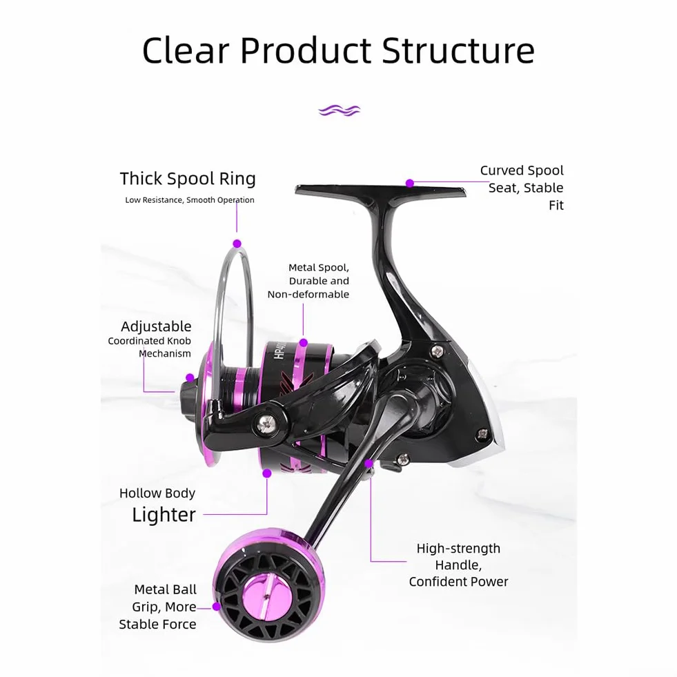 Carrete de pesca con potencia de arrastre de 10 kg y construcción de metal con relación de velocidad 5 21 para una mejor transmisión y control de engranajes
