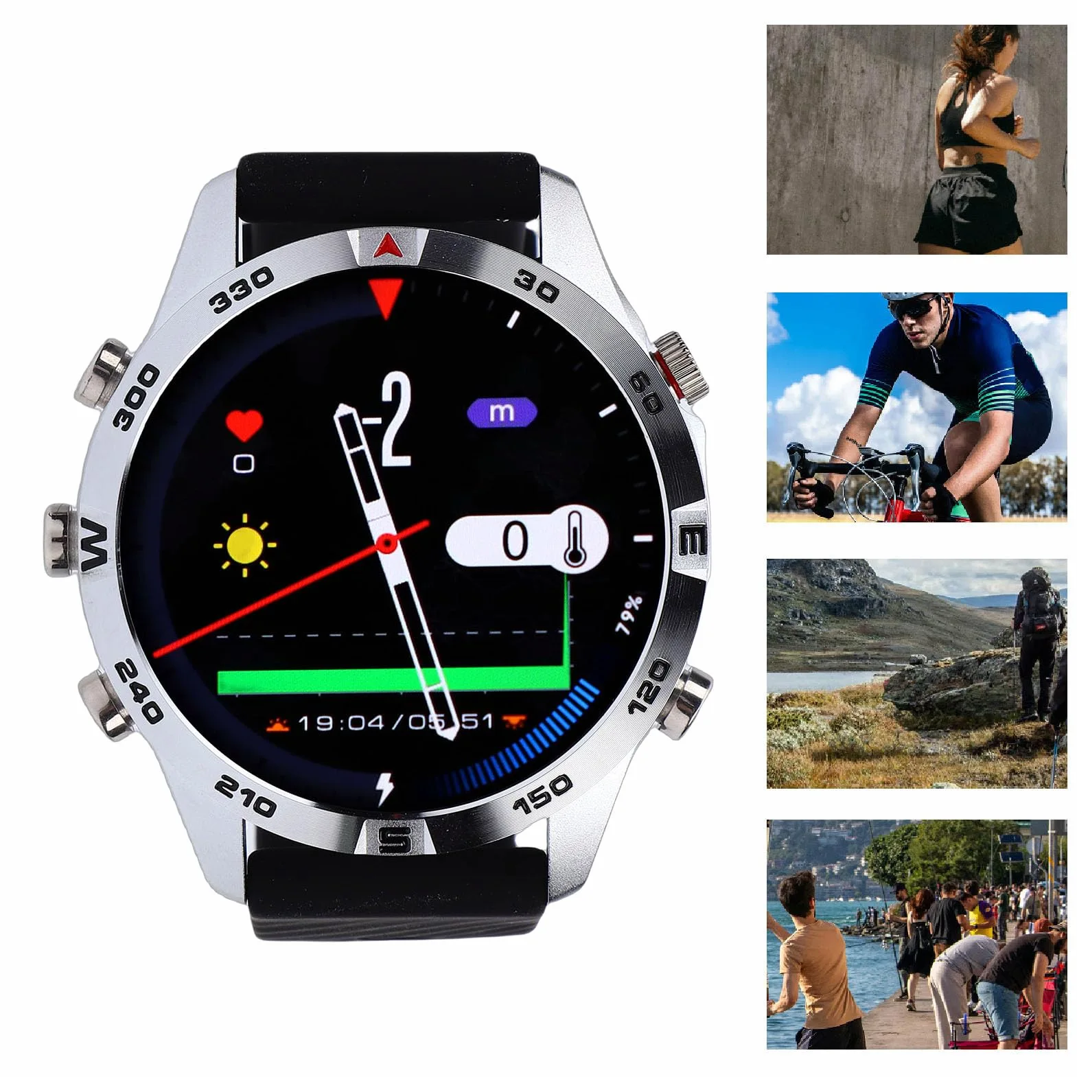 Reloj de Buceo, Construcción de Aleación de Zinc, Computadora de Buceo con Sensor de Profundidad y Barómetro, Pantalla de 1,43 Pulgadas para Buceadores y Nadadores Profesionales
