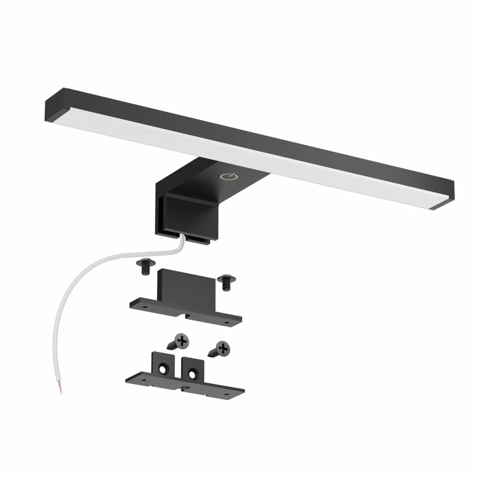DEELUX Lámpara de Espejo Baño LED 30cm 5W 4000K Blanco Neutro Regulable 55-550 lm IP44 230V Negro