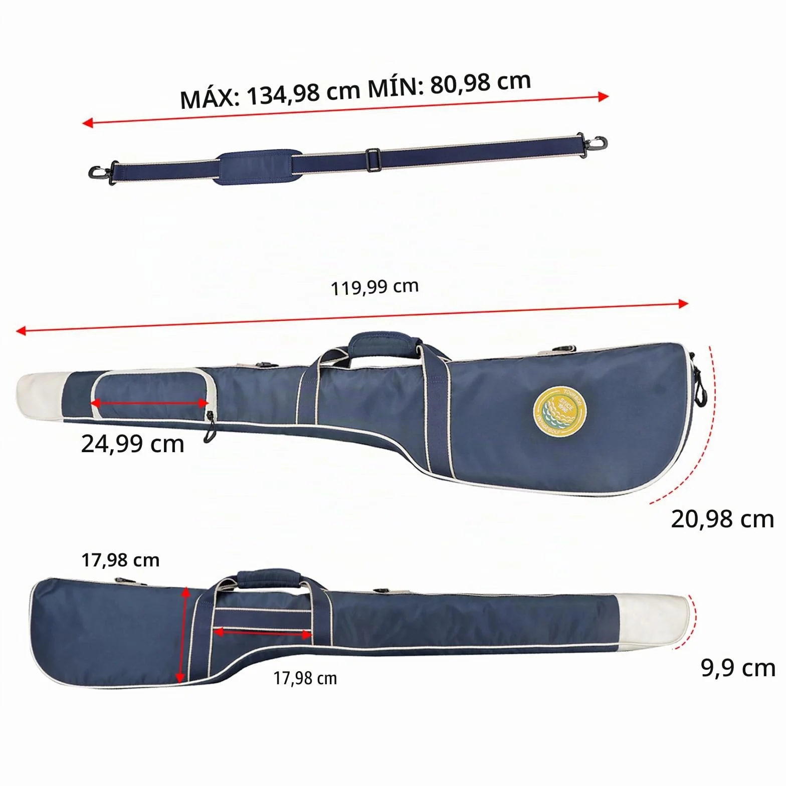 Tourbon Bolsa de golf portátil de nylon ligero plegable con bolsillo con cremallera