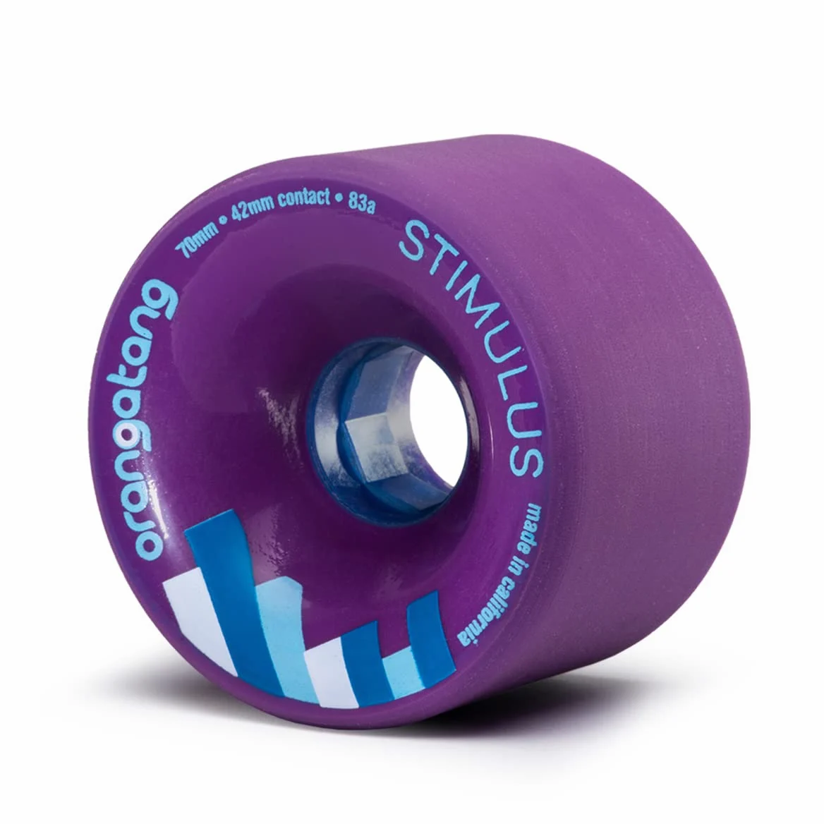 Orangatang Stimulus 70 mm 83a Freeride Longboard Skateboard Wheels w/Loaded Jehu V2 Bearings (Purple, Set of 4)