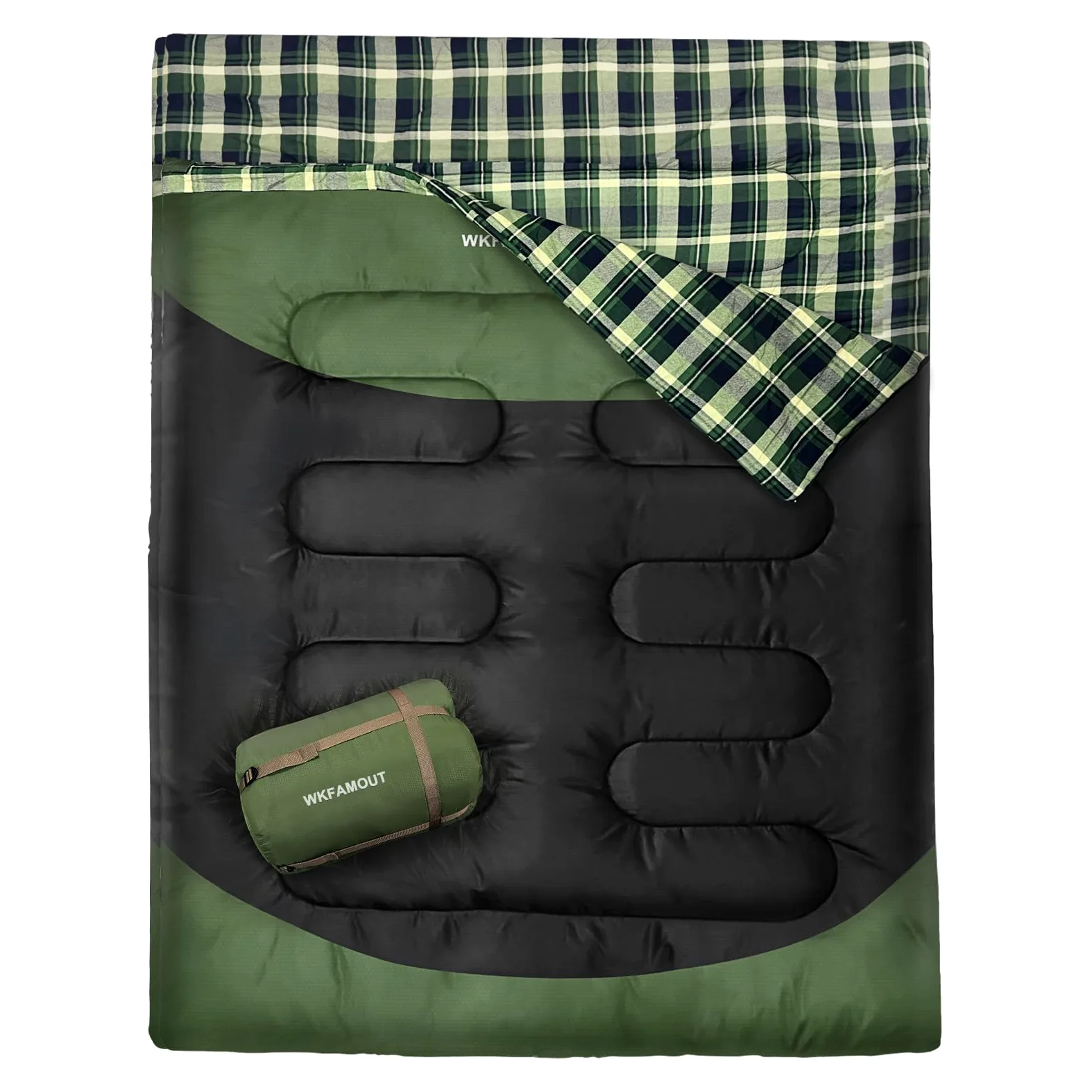 Saco de Dormir Doble de Franela de algodón 220 x 150 cm para Adultos 3-4 Estaciones Saco de Dormir Doble para Exteriores Mantente Caliente Impermeable para Camping Senderismo o Senderismo