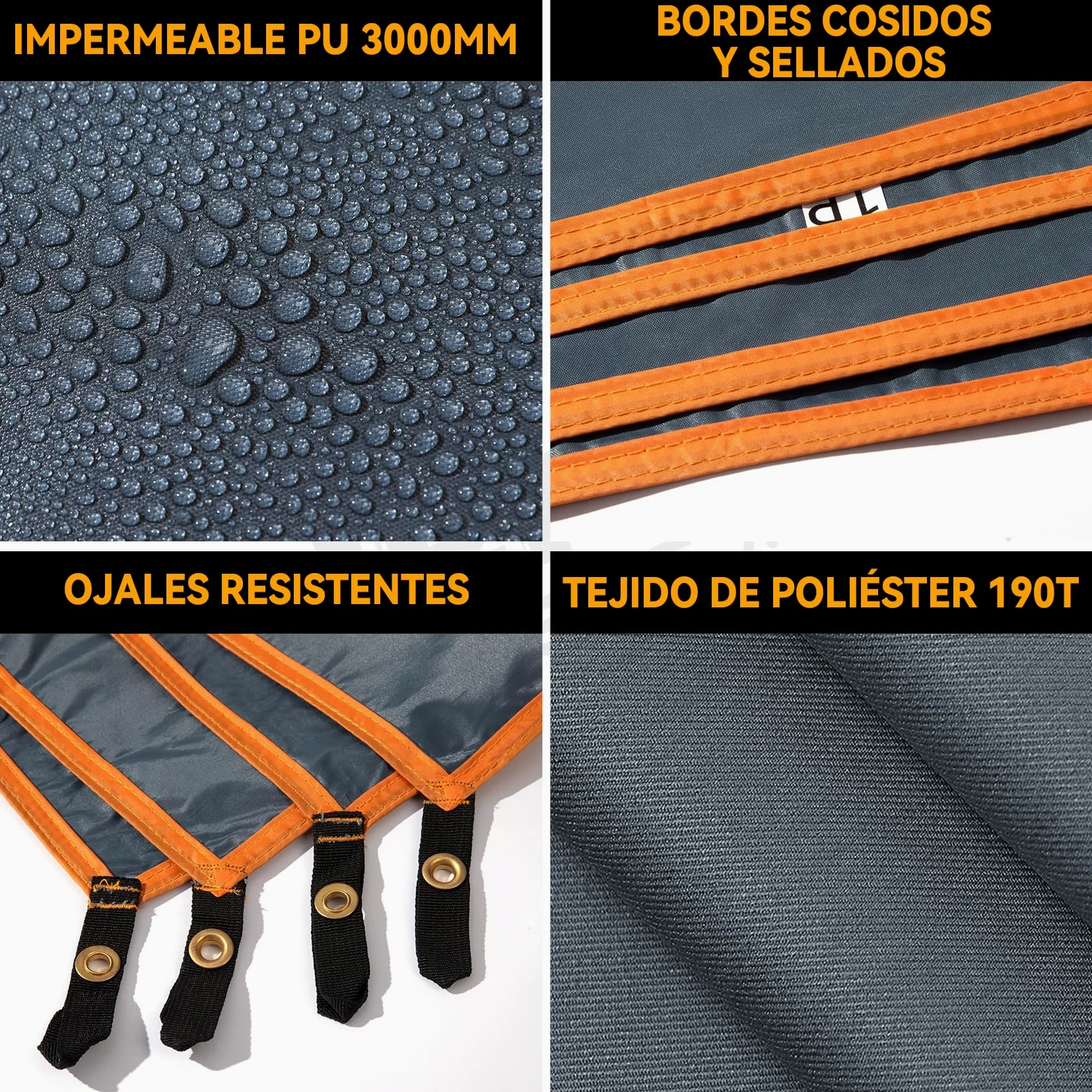 Lona Impermeable Multiusos y Lona para el Suelo, Resistente, Ultraligera, para Camping, Senderismo, Picnic, toldo, Incluye Bolsa de Almacenamiento