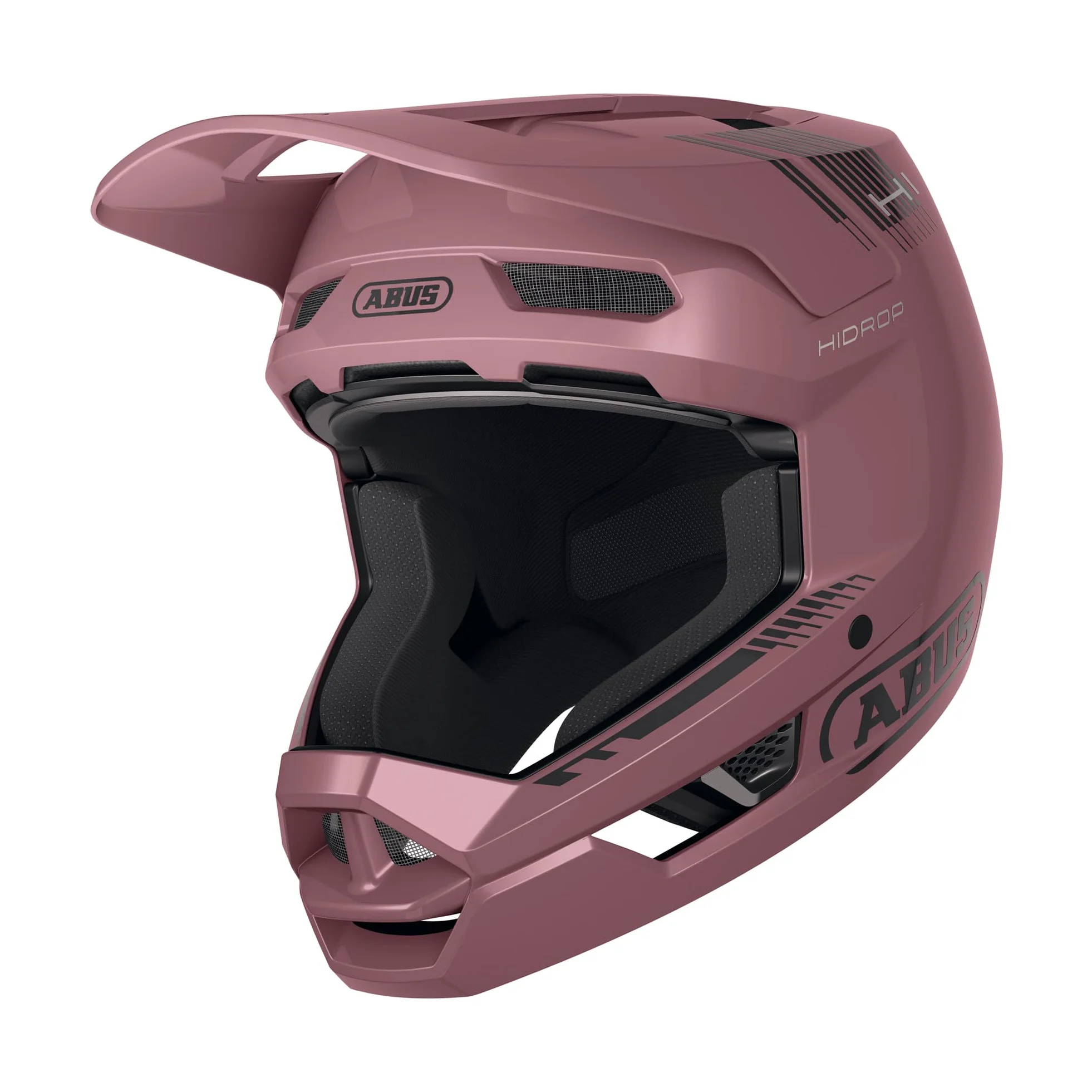 ABUS Casco Downhill HiDrop, Fullface, Blush Red, Talla M | Casco de bicicleta ASTM con carcasa ABS para bicicleta de montaña, descenso, Enduro y Bikepark, para adultos y jóvenes