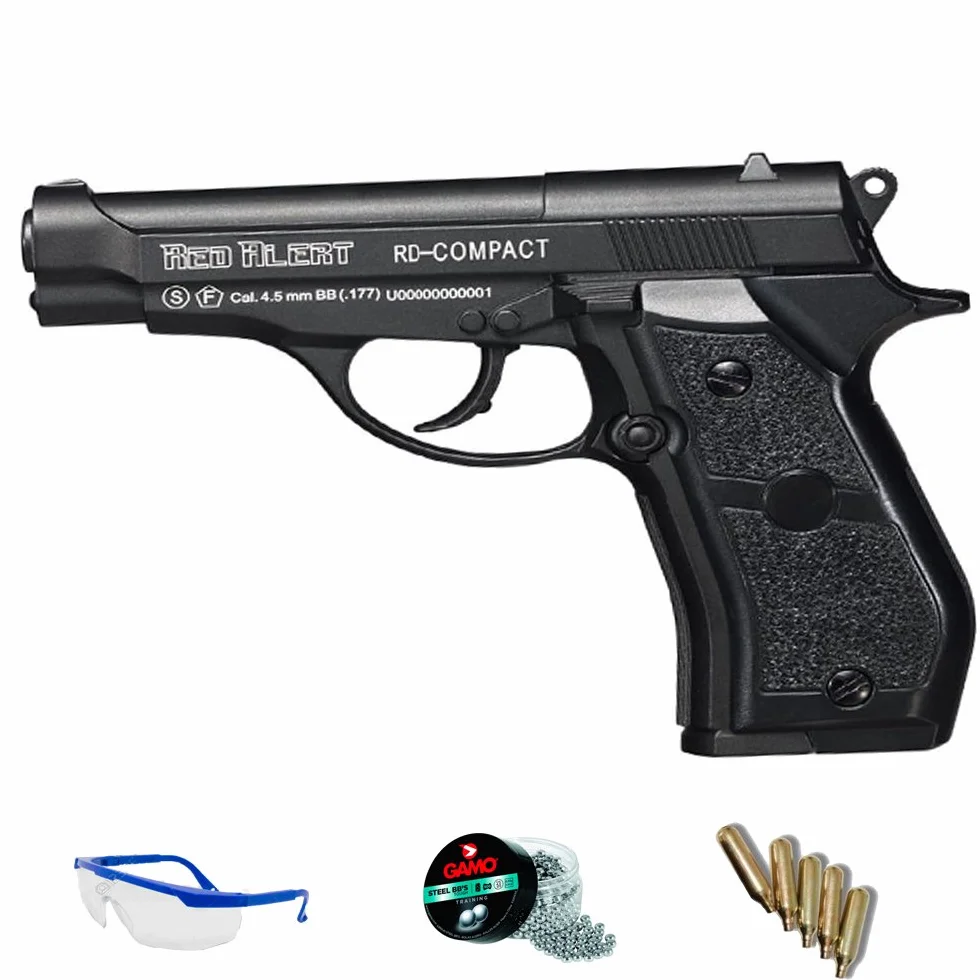 RED ALERT Pack Pistola de Aire comprimido - balines de Acero. Gamo RD Compact Cal 4.5mm. <3,5J