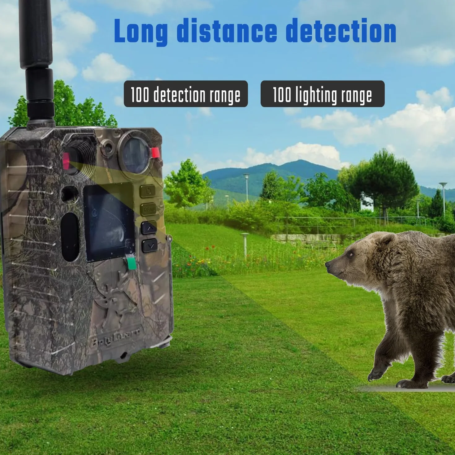 Bolyguard 4G 37MP 4K Cámara Salvaje con Transmisión por Celular, cámara de Caza con visión Nocturna activada por Movimiento, 30 m Visión Nocturna, MMS, GPRS y Correo Electrónico