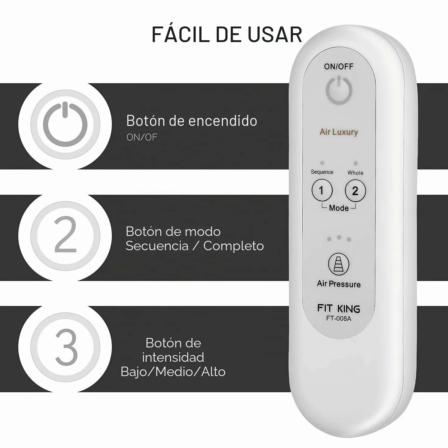 FIT KING Presoterapia Piernas Masajeador Compresión Recuperación Muscular