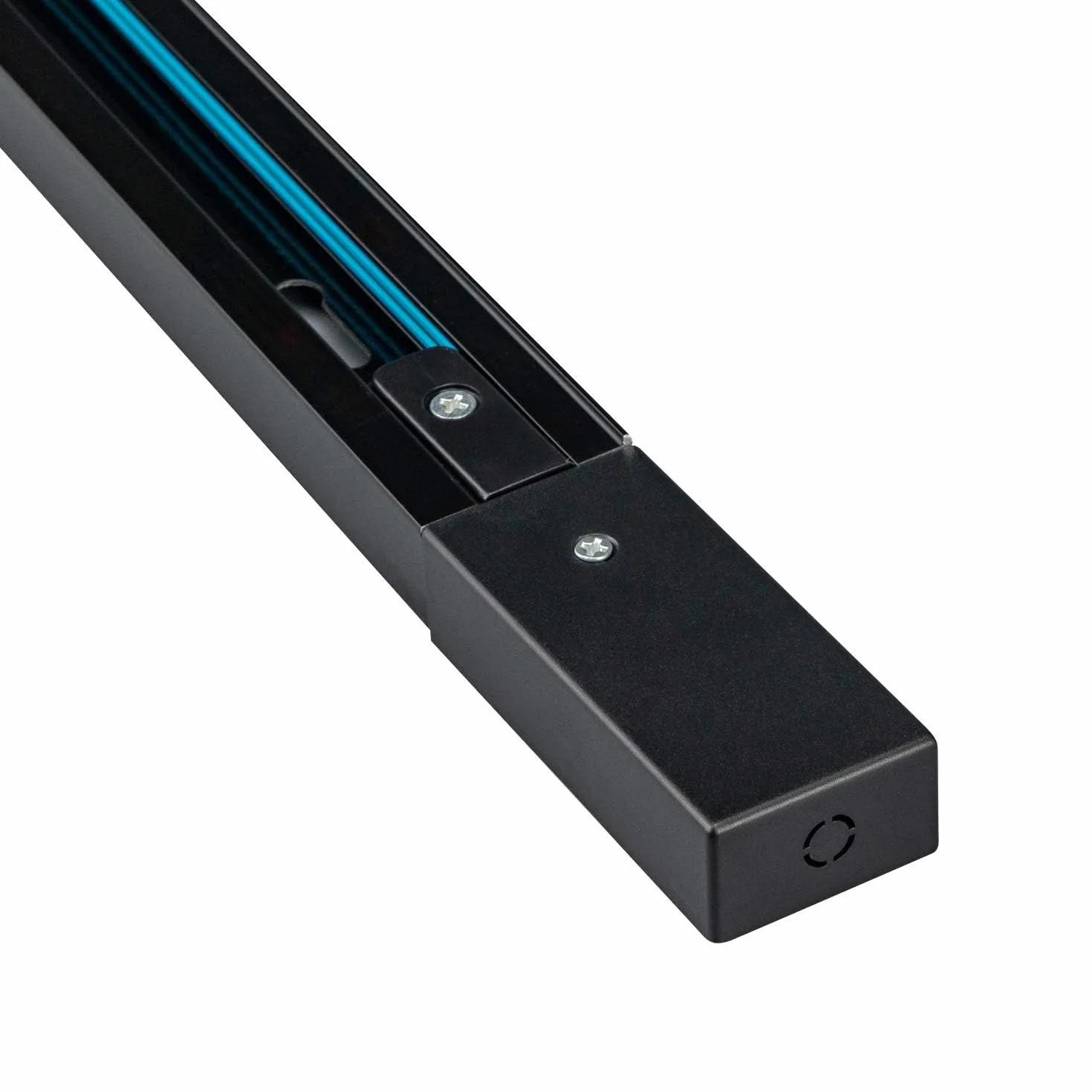 POPP® Carril monofasico 1 metro Accesorio LED superficie aluminio negro