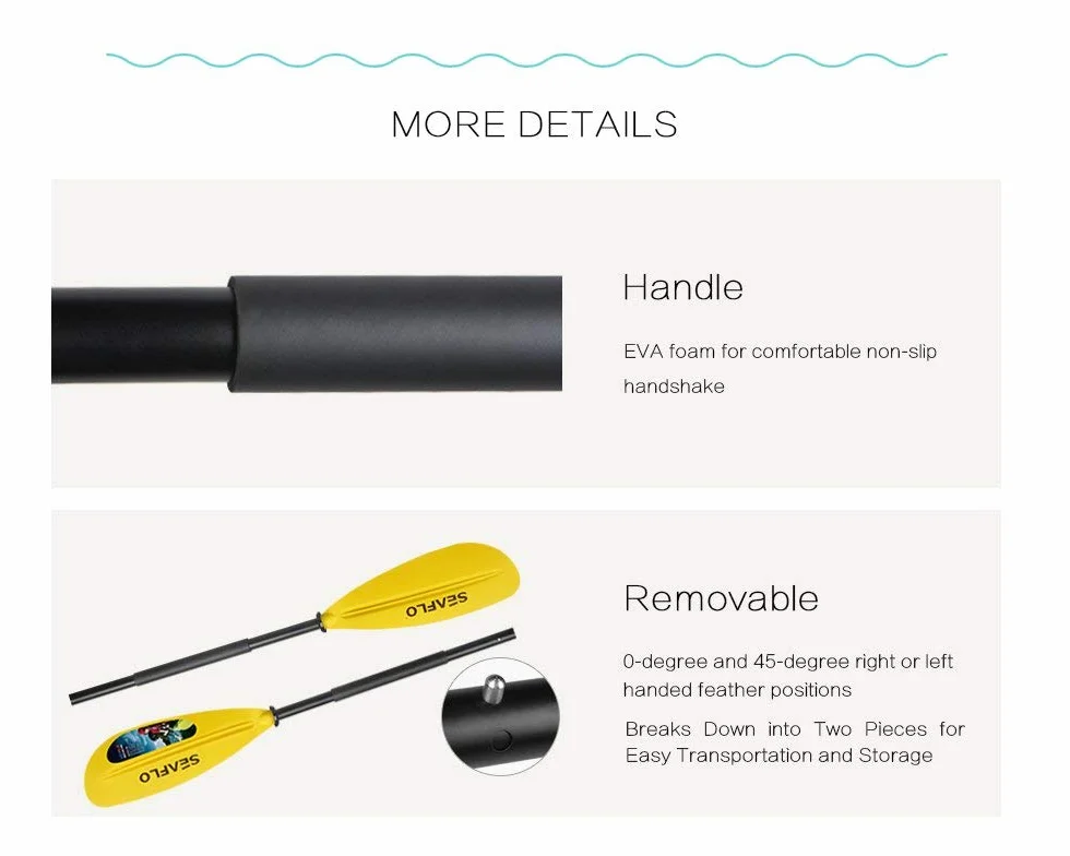 LIGHTEU Seaflo Remo doble para kayak, canoa, kayak, canoa, barco o remo.