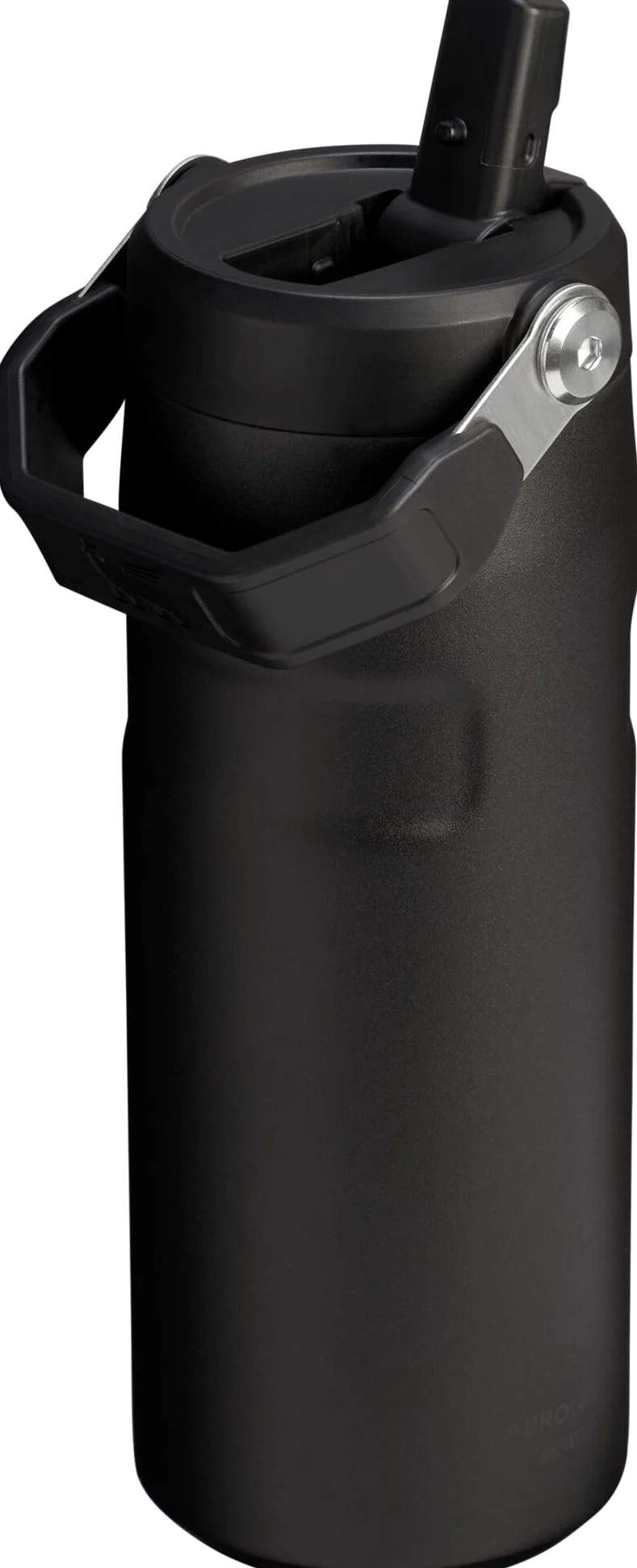 Stanley IceFlow Flip Straw 2.0 Botella de agua de 473,6 g | Paja integrada para viajes y deportes | Ligero y resistente a fugas | Acero inoxidable termo | Libre de BPA | Negro