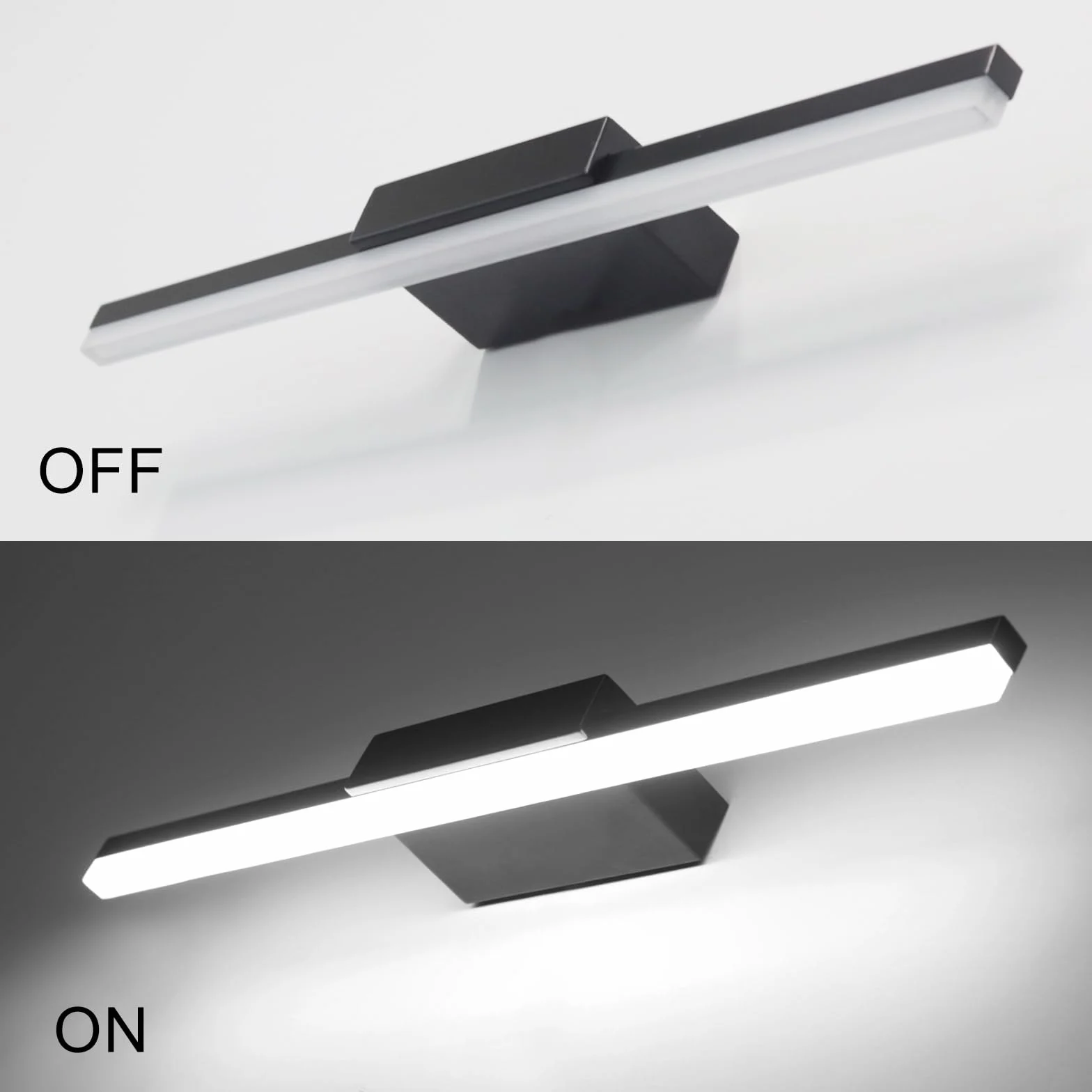 Lámpara de Espejo Baño LED 56 cm 14W 1200LM 230V IP44 Negro Blanco Frío 6000K
