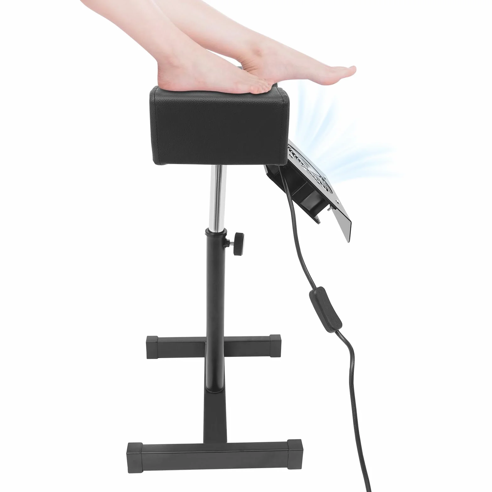 Silla de pedicura y manicura con aspiradora, altura ajustable, reposapiés