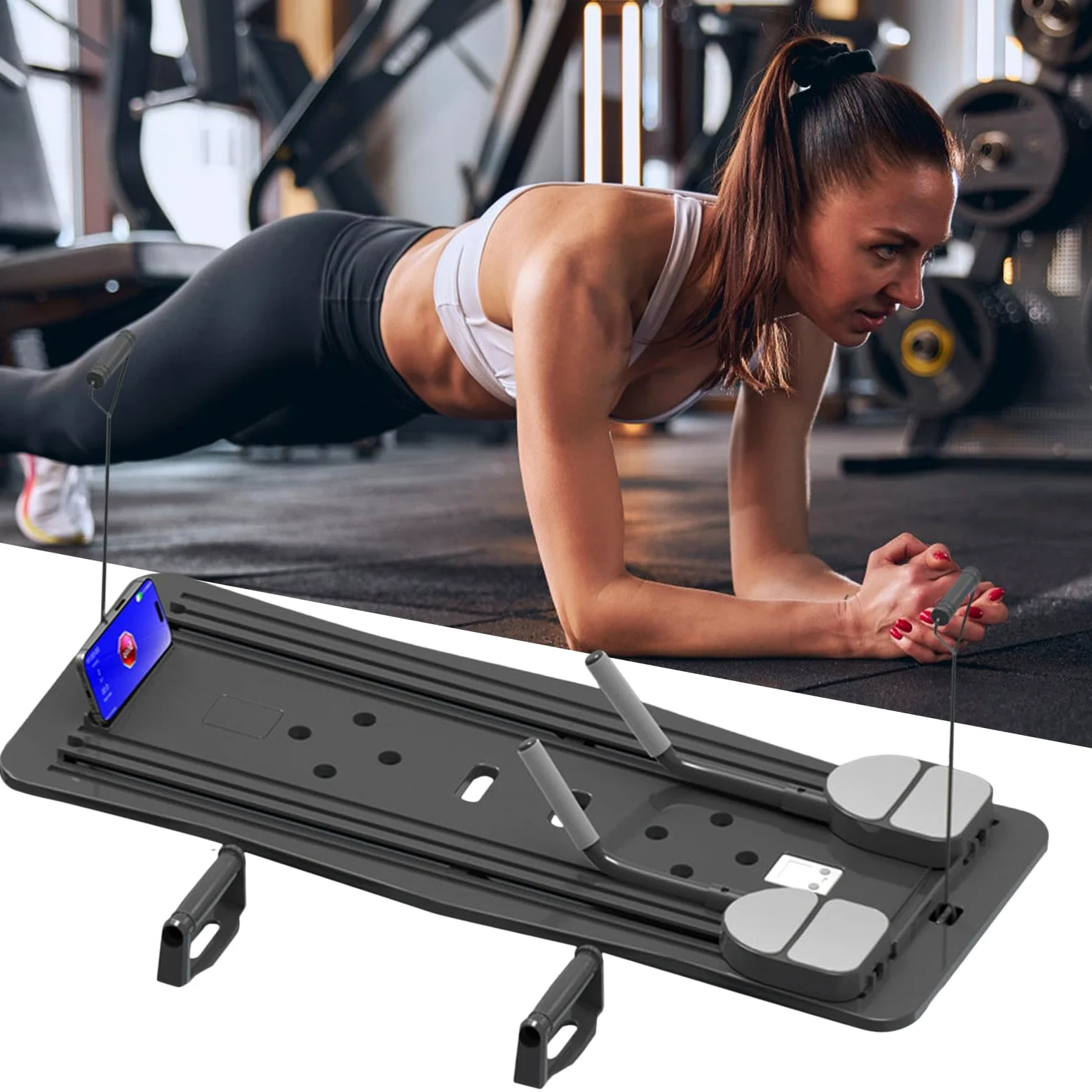 Tabla de ejercicios: equipo de entrenamiento, tabla de ejercicio de pecho y abdominal, rodillo abdominal de alta resistencia, equipo de pilates, equipo de entrenamiento que ahorra espacio para mujeres