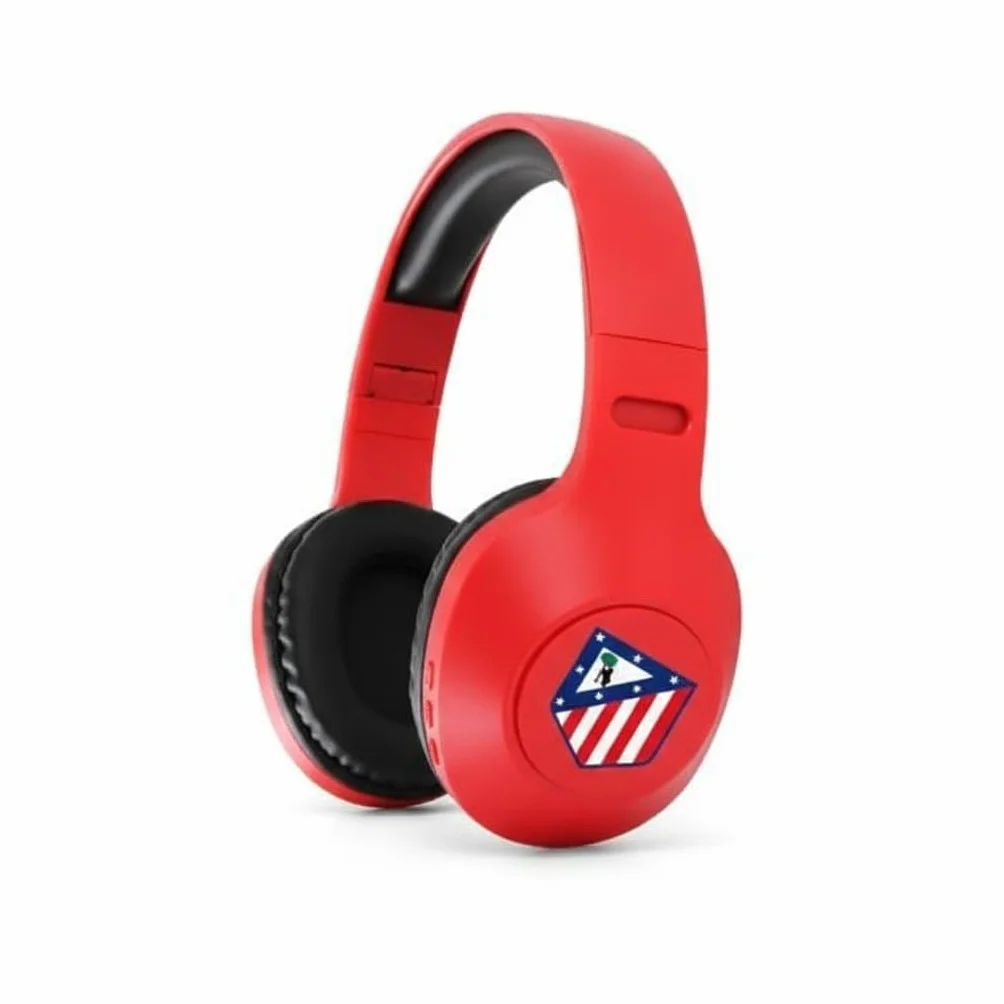Genérico Auriculares Oficiales Atlético de Madrid con Bluetooth – Cascos Ergonómicos con Sonido Diseño Rojiblanco. Color Rojo.