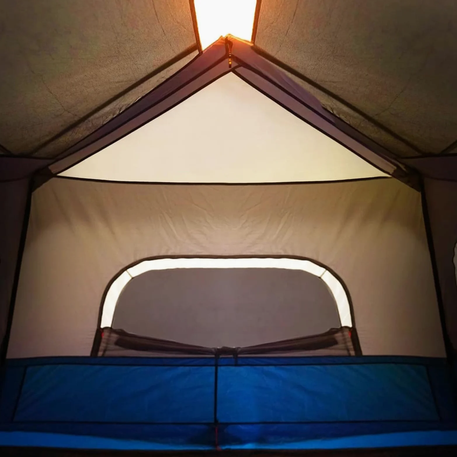 IKAYAA Tienda de Campaña de para 4-6 Personas, Tienda de Camping con LED, Impermeable, Tienda de Campaña Familiar, Fácil de Instalar, para Camping, Viajes, Azul, 344 x 282 x 212 cm
