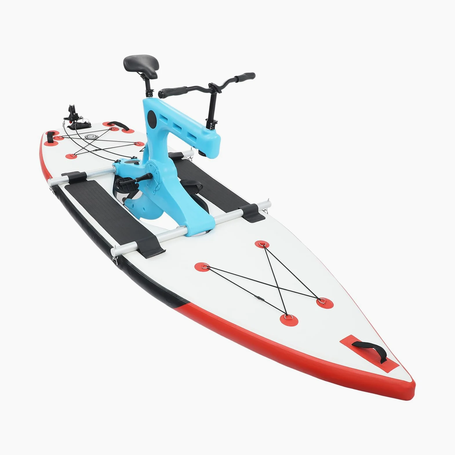 SUP - Kayak inflable para bicicleta acuática con asientos ajustables hasta 100 kg, bicicleta de agua inflable, bote a pedales, pesca inflable para ríos, océanos, lagos, 300 x 105 cm