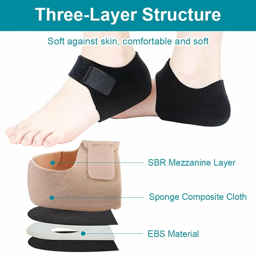 Protectores de Talón de Gel para Fascitis Plantar, Alivio del Dolor, Taloneras de Silicona (S 36-40)