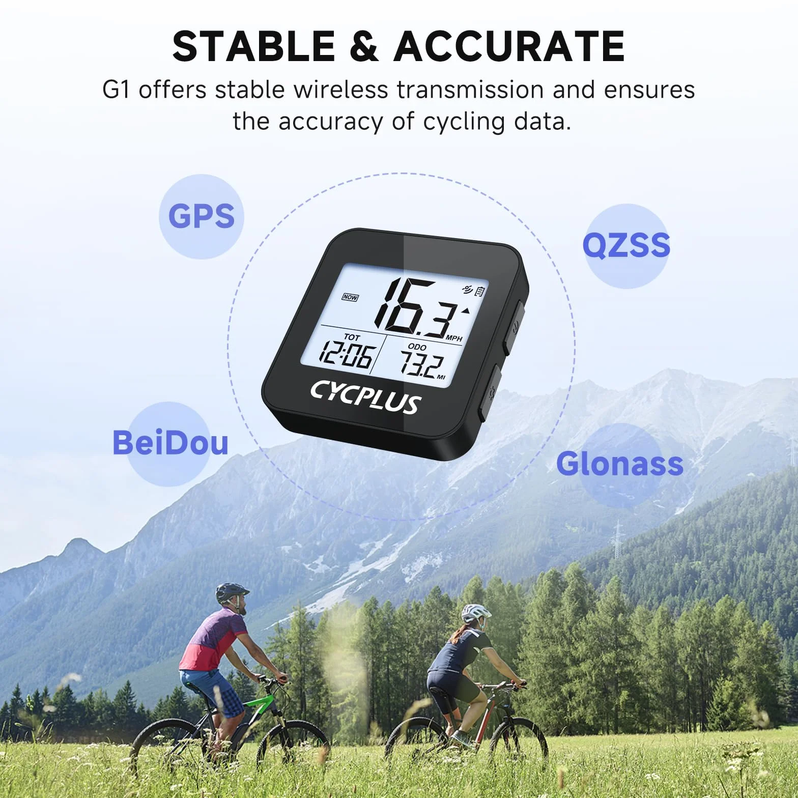 CYCPLUS G1 GPS Ciclocomputador Bicicleta Inalambrico Impermeable IPX6 ODO