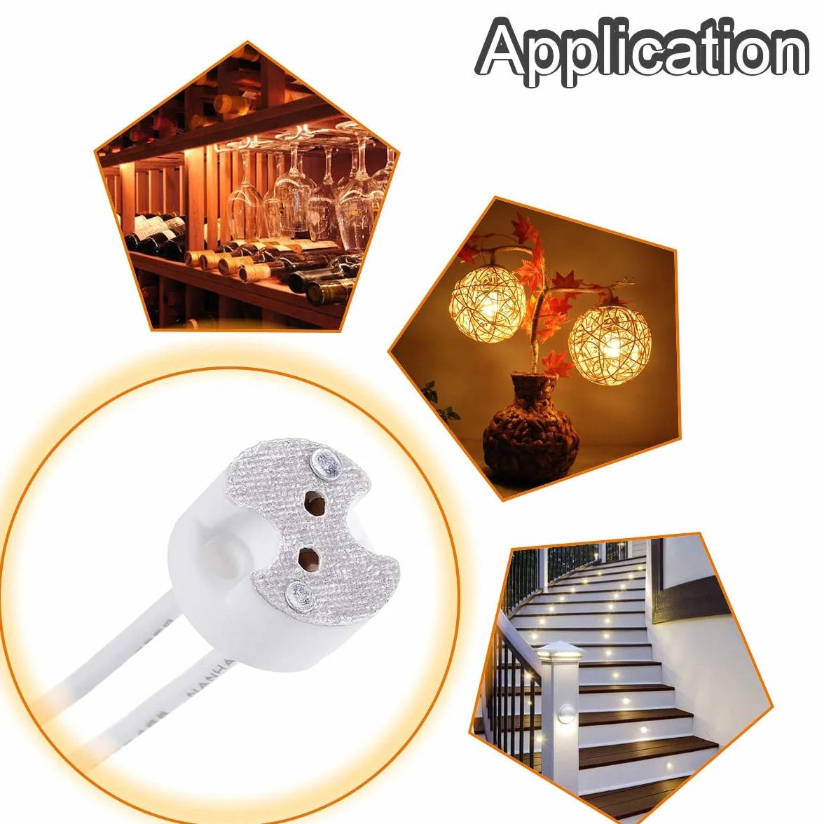 LED MR16 GU5.3 Enchufe 10 piezas Bombilla de lámpara halógena Conector de cerámica Adaptador de cable MR11 G4