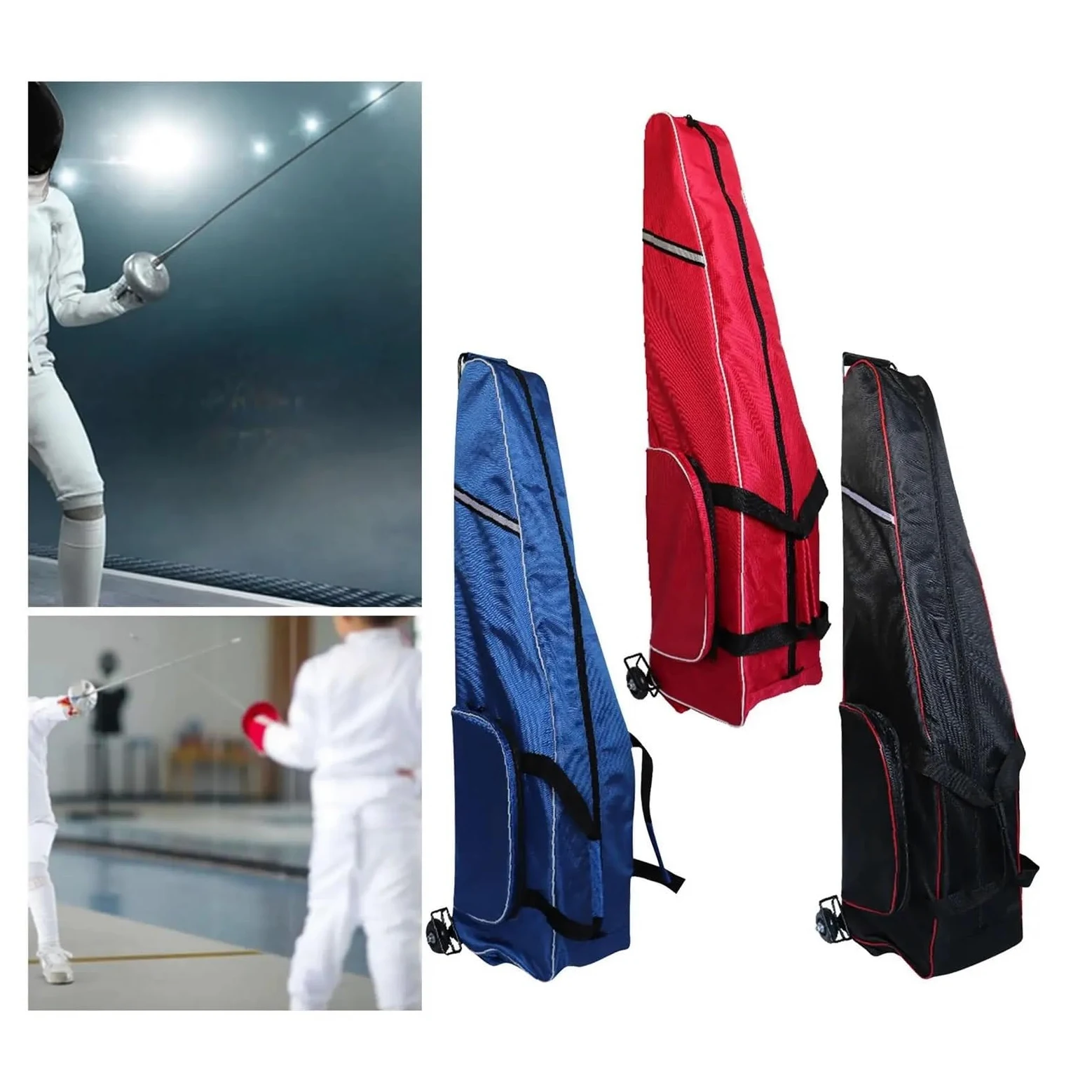 Bolsa de Esgrima Mochila con Ruedas for esgrima, Bolsa de Almacenamiento for, Universal Ligera for Herramientas