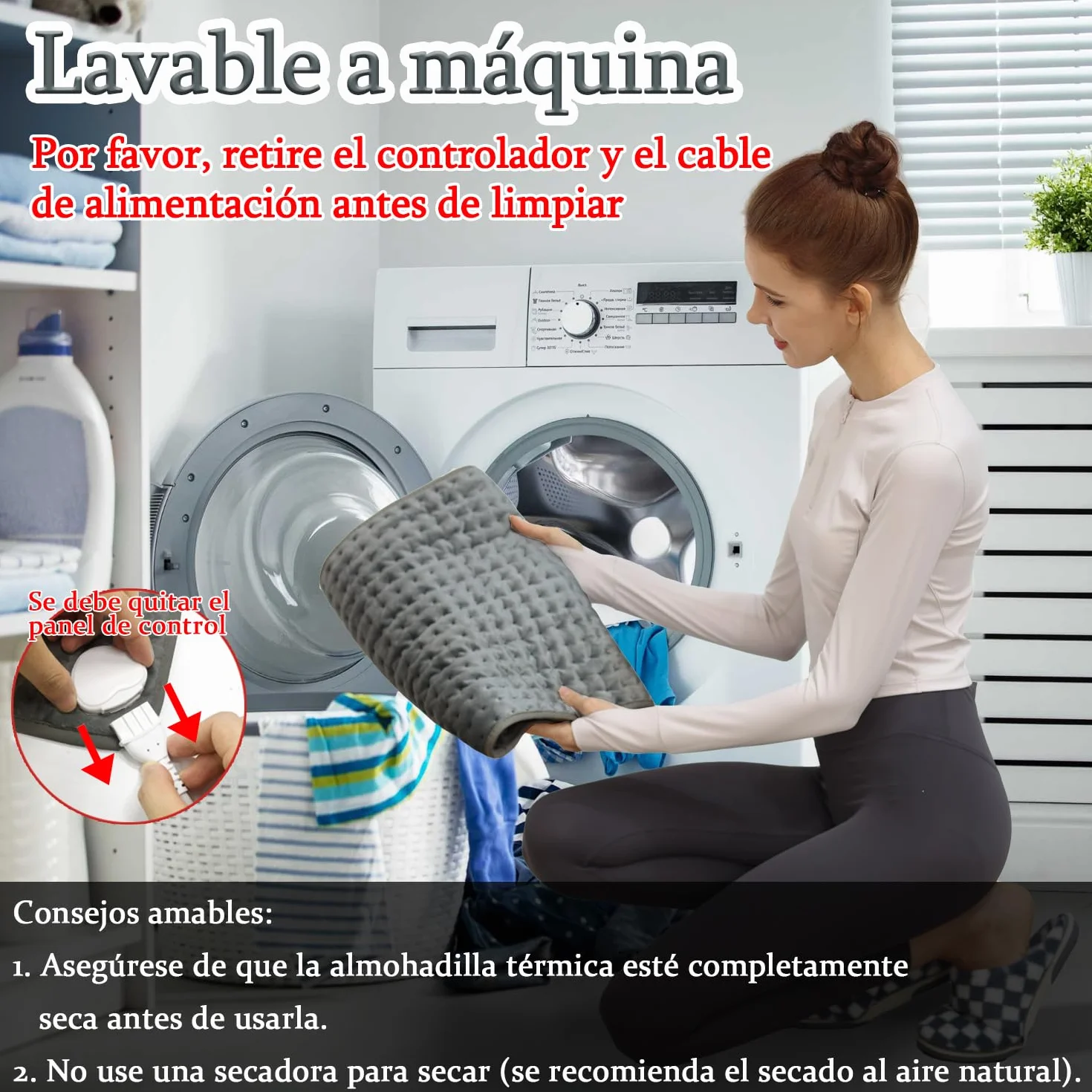 Manta Eléctrica Lumbar 30x60 cm Apagado Automático Franela Suave Gris Oscuro