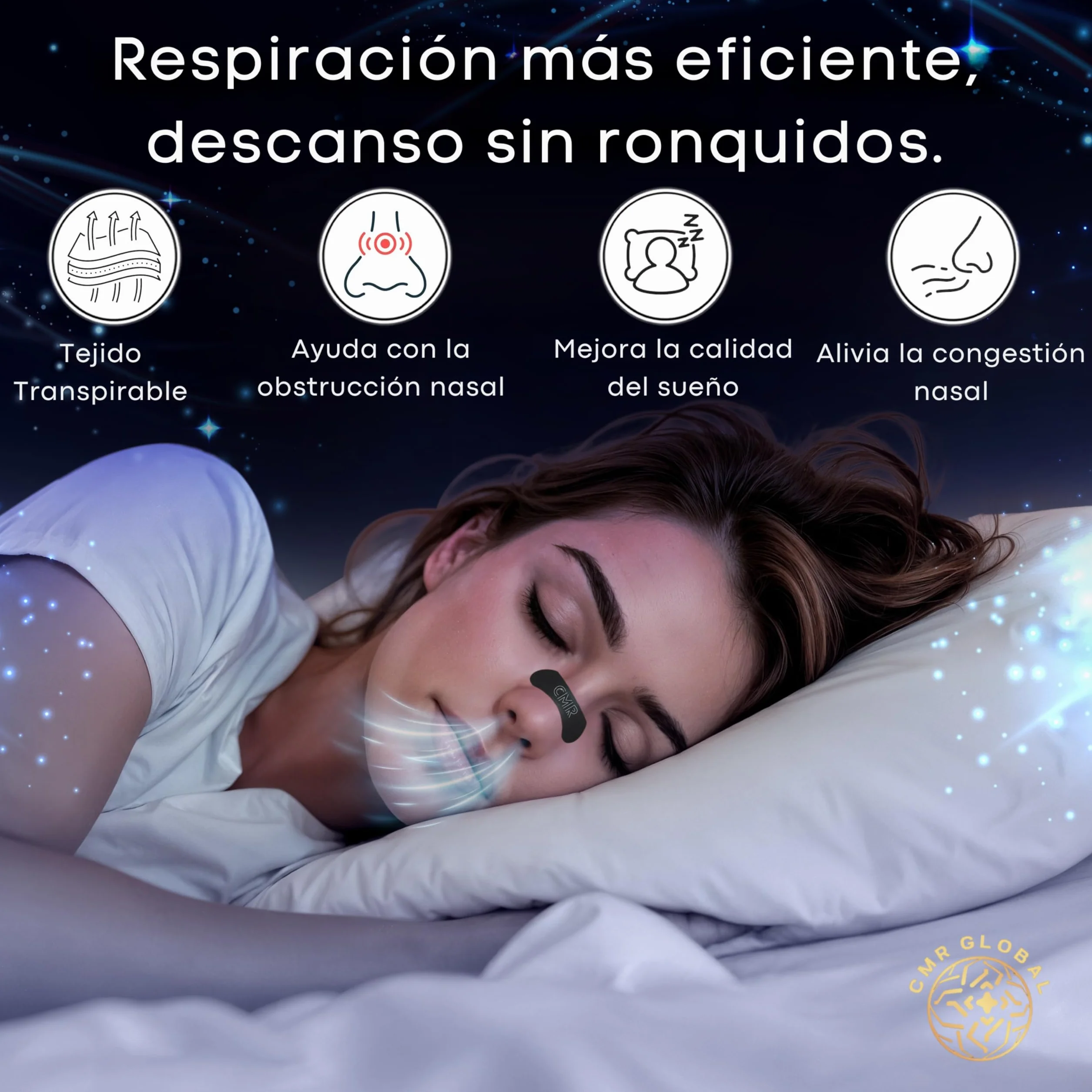 Tiras Nasales Deportivas Antironquidos Premium 120 Unidades - Alivia Congestión Nasal