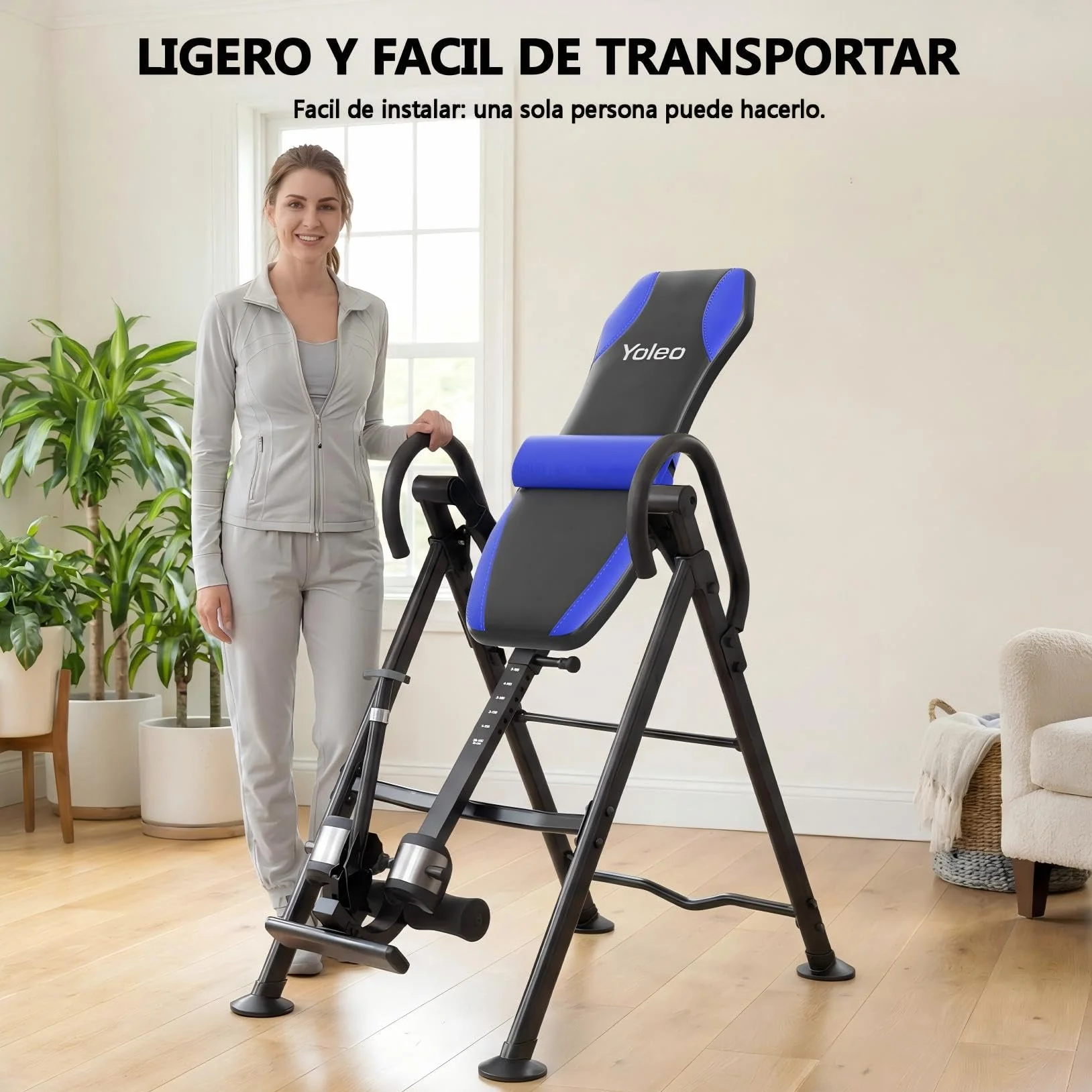 YOLEO Gravity Mesa de inversión Robusto con Soporte Lumbar, Ajuste Multiángulo para Terapia de Alivio del Dolor