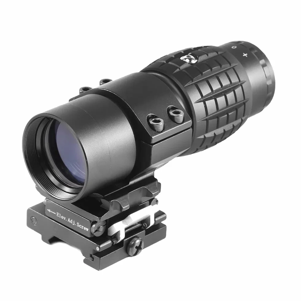 Magnificador x3 Negro Rail Picatinny 20 mm abatible lateralmente Airsoft Paintball