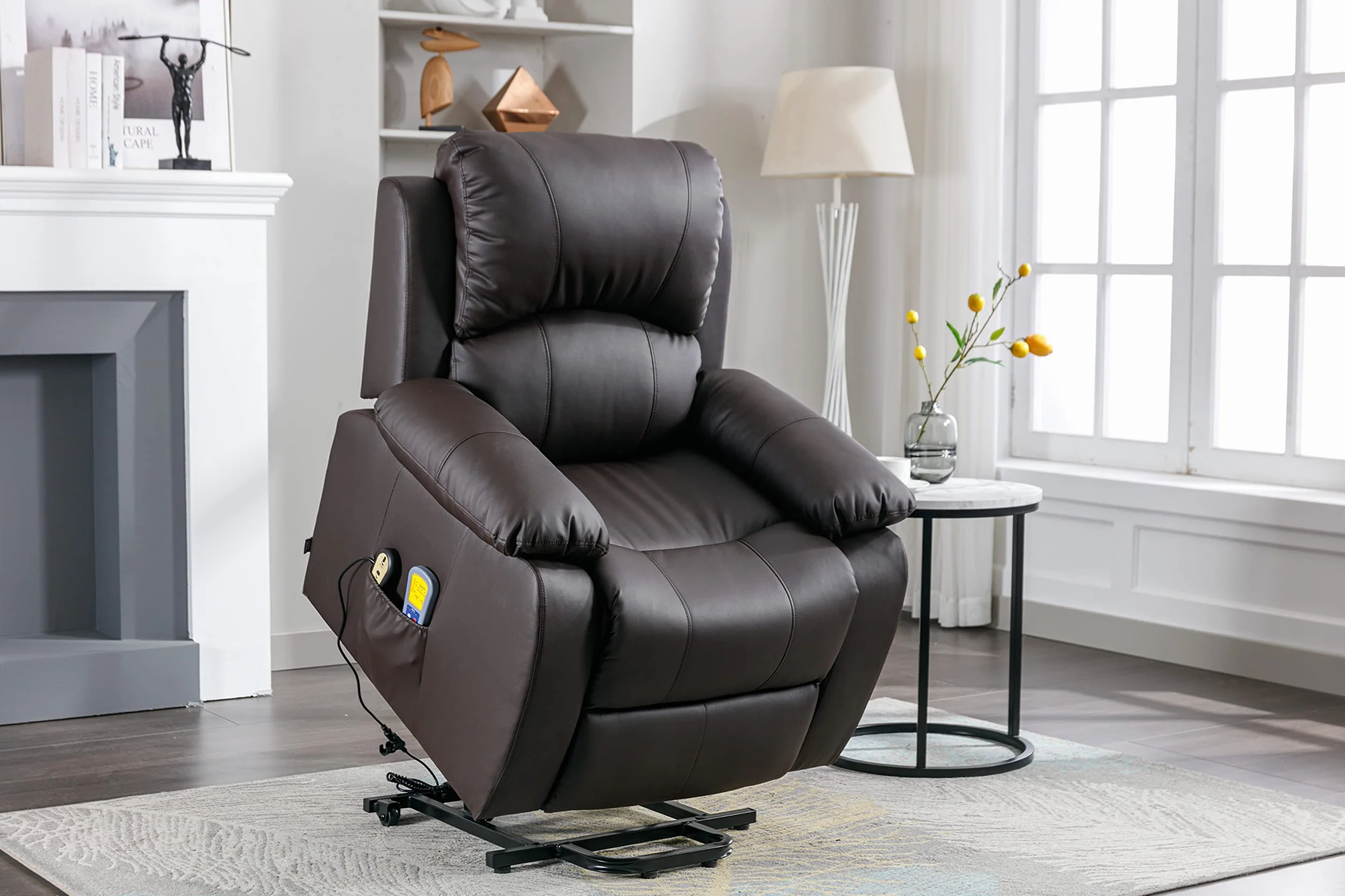 Astan Hogar Sillón Relax Eléctrico con Función Auto-Ayuda y Masaje, Modelo Ramón AH-AR30930CH, Chocolate