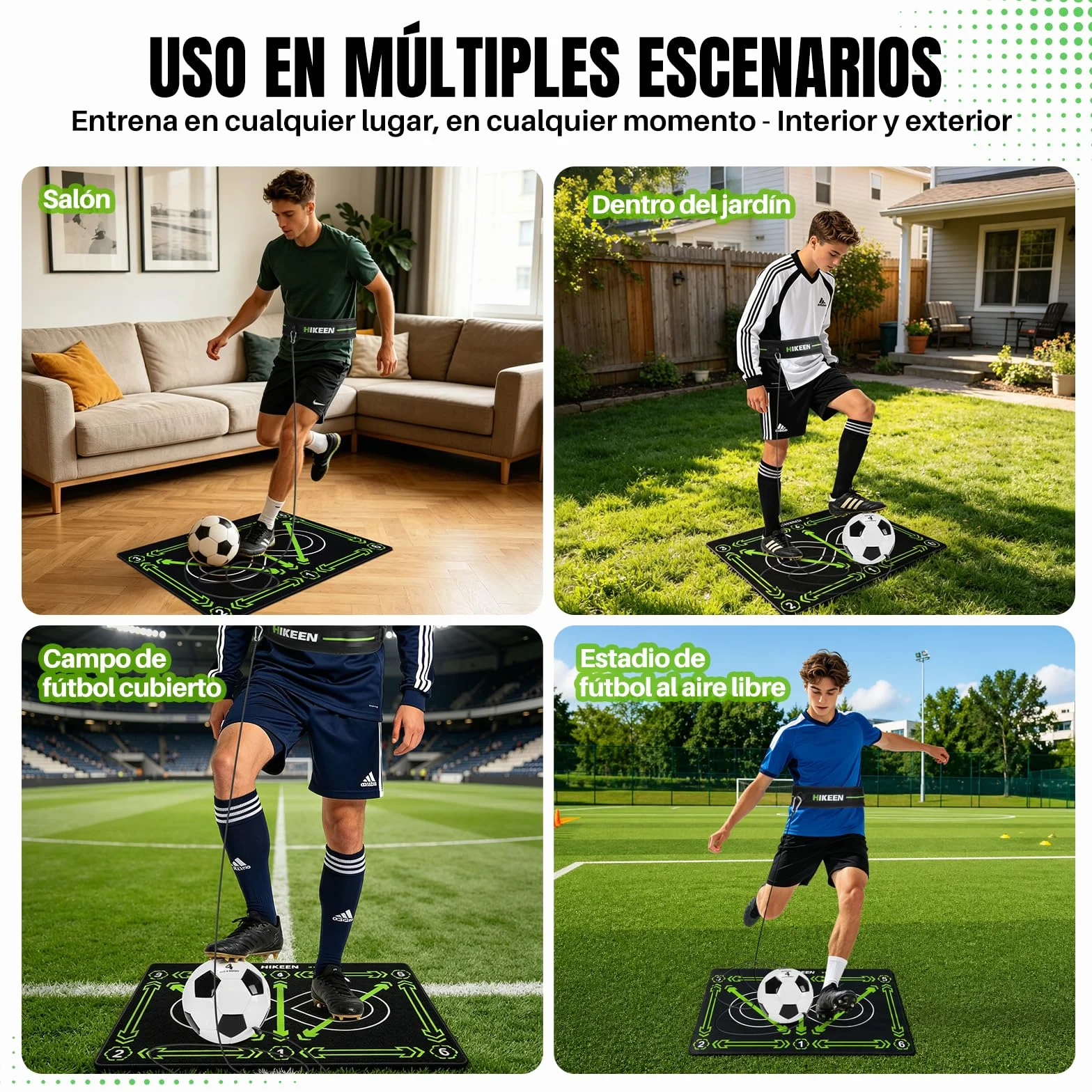 Hikeen Cinturón Entrenamiento Fútbol Ajustable (Incluye Balón): Kit Entrenamiento Futbol con Pelota con Cuerda para Entrenamiento Futbol, Accesorios Futbol para Juegos de Futbol