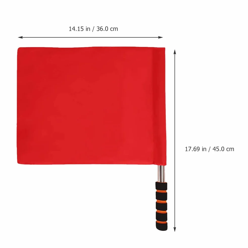 Bandera de señalización deportiva árbitro con varilla de acero inoxidable y mango de esponja