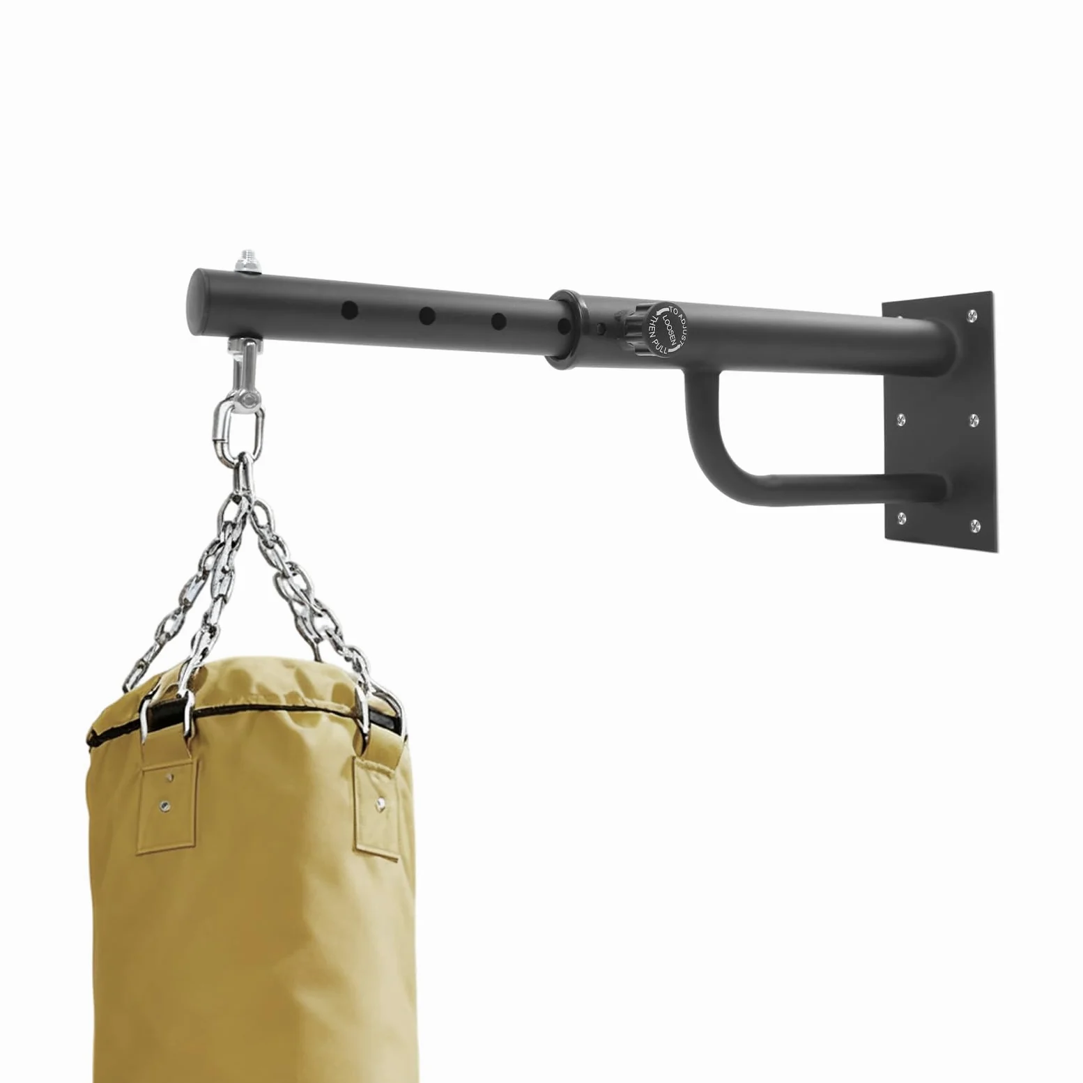 Soporte de pared para saco de boxeo de 5 niveles, gancho giratorio 360°, capacidad 150 kg