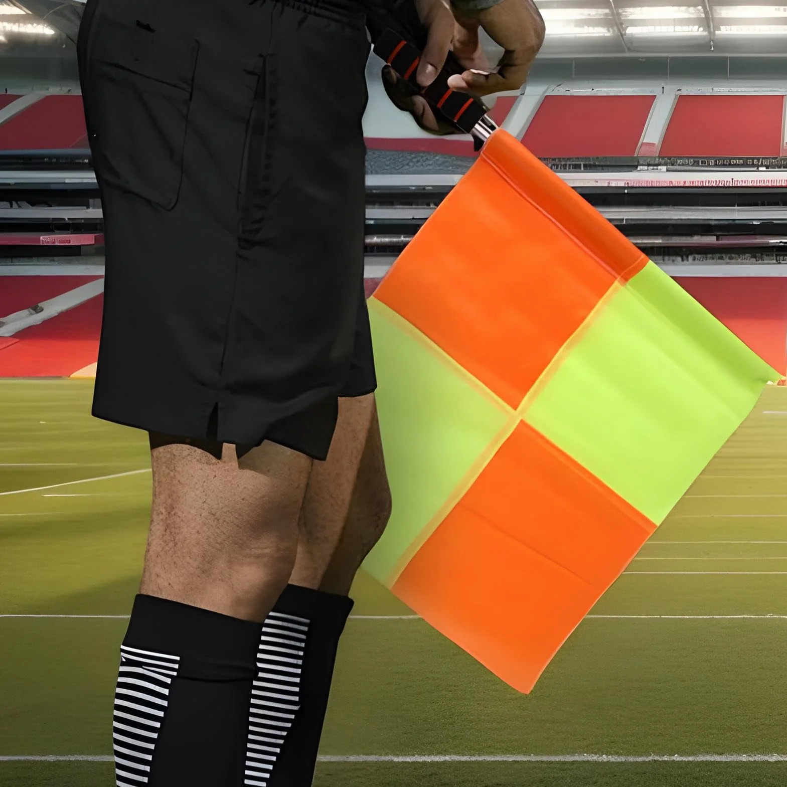 Banderas de Árbitro para Vóleibol | Juego De 2 Banderines Para Jueces De Línea Y Voleibol - Naranja Y Amarillo, Mango Ergonómico Para Equipo De Entrenamiento De Fútbol En Partidos