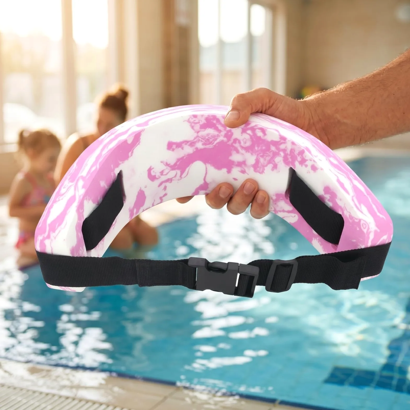 Cinturón Aprendizaje Natación con Hebilla Ligero Ayuda Flotación con Correa Ajustable Suave Artículo para Piscina, Aeróbic Acuático