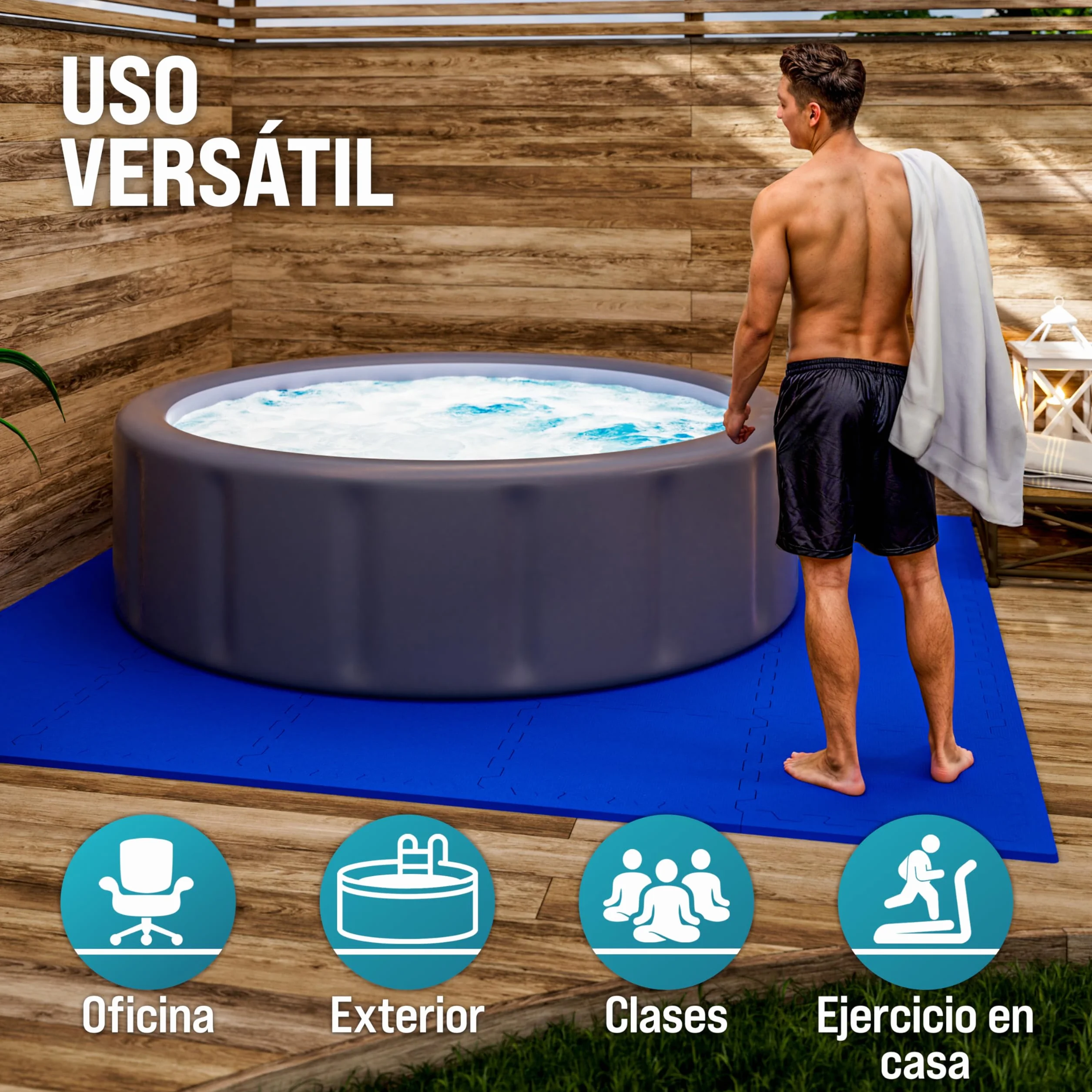 MONZANA® Esterillas Fitness Puzzle Goma EVA 45x45cm 3,24m² Azul