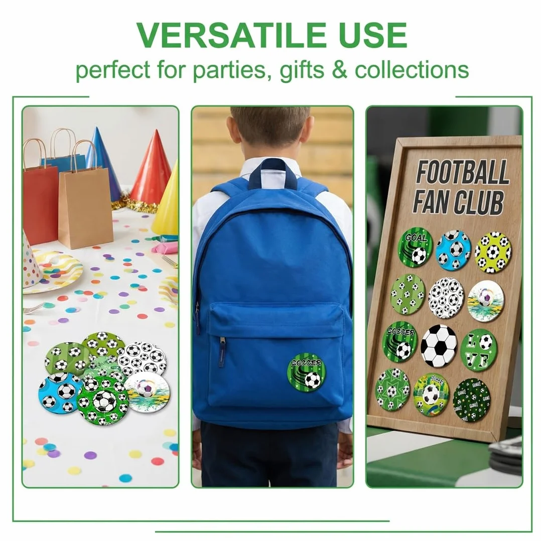 Pins e Insignias de Fútbol 16 Unidades, Conmemorativas del Mundial. Regalo Ideal para Fiestas Temáticas, Cumpleaños, Obsequios para Niños y Aficionados.