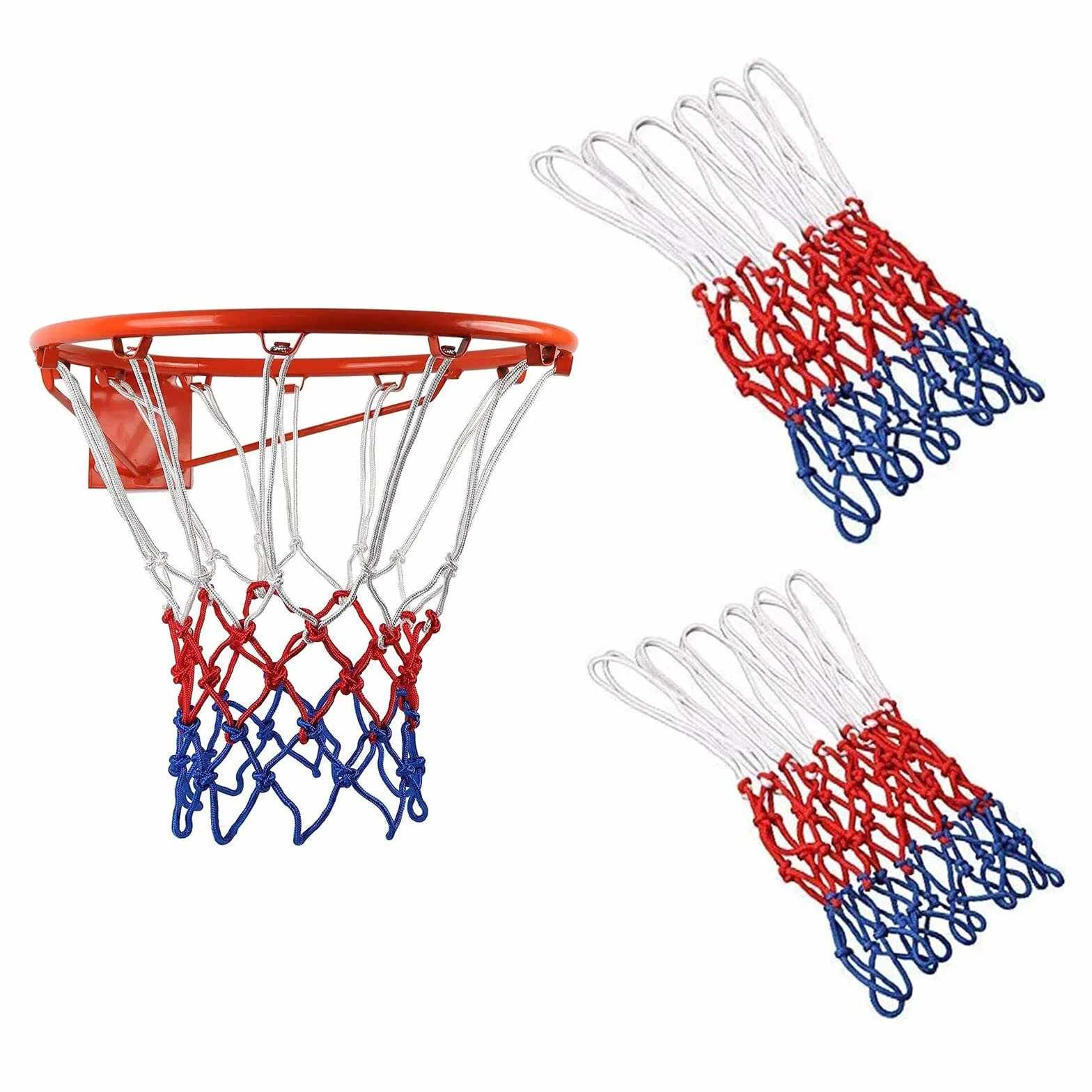 Red de Baloncesto, Malla de Baloncesto Exterior, Red de Baloncesto Resistente de Bucle, 12 Red de Baloncesto de Nailon para Entrenamiento al Aire Libre o en Interiores para aro de Baloncesto Estándar