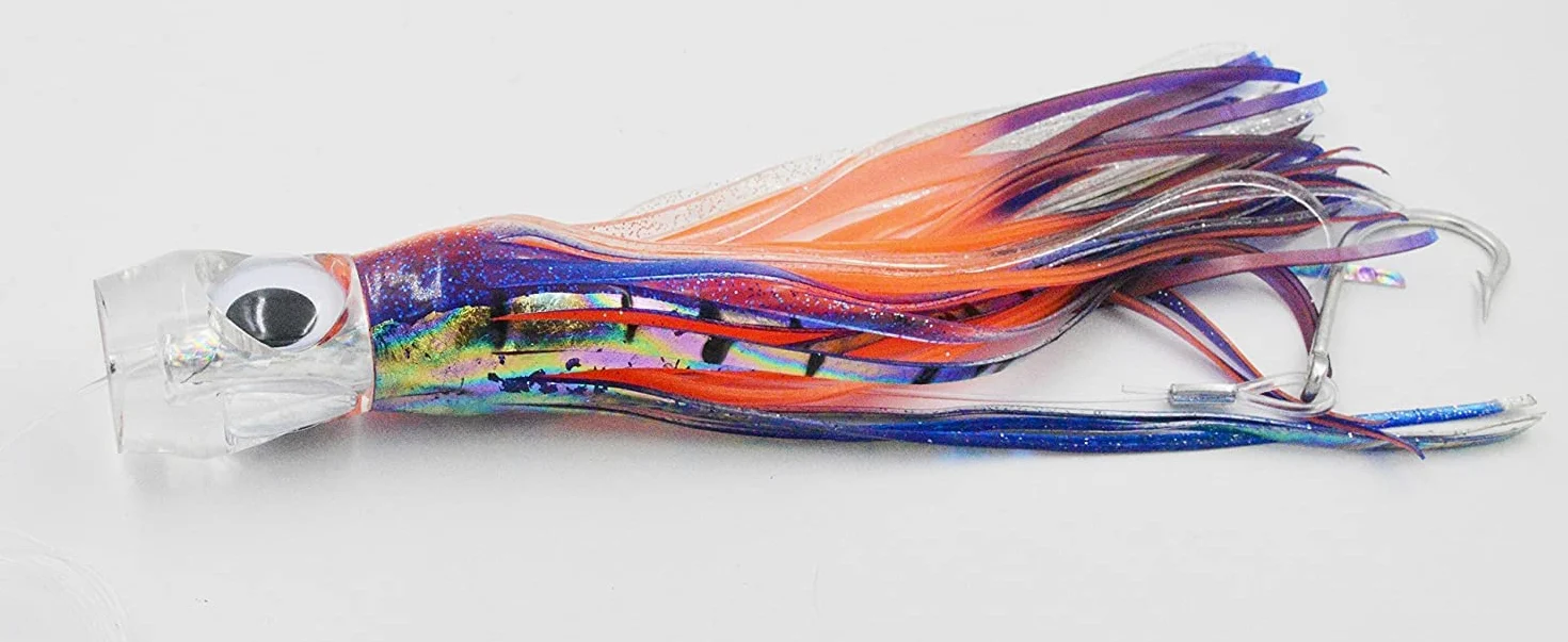 Señuelo de pesca Set de 6 Trolling Agua salada Señuelos falda: 9 Inch Rigged señuelos y negro bolsa incluido. Catch cualquier depredadores peces en el océano, delfín, atún, y Wahoo.