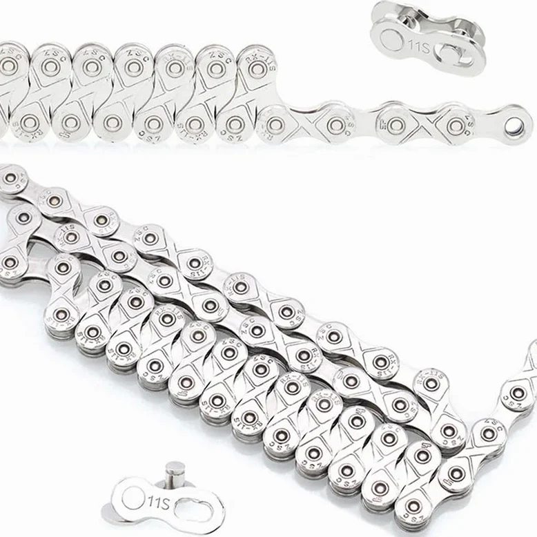 Cadena de bicicleta, Cadenas de acero inoxidable for bicicleta de montaña y carretera de 6, 7, 8, 9, 10 y 11 velocidades, 116 eslabones, con revestimiento, accesorios for ciclismo(11 Speed)