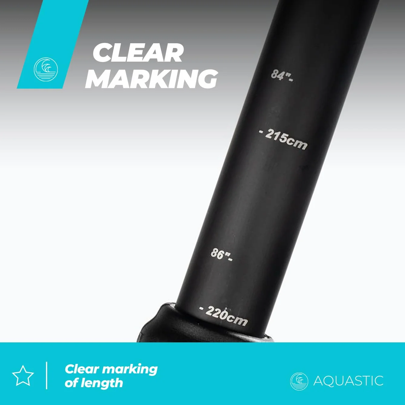 AQUASTIC, Remo Sup AQS-SPD de 3 Piezas Ajustable de Aluminio Reforzado con Fibra de Vidrio polea Resistente Negro