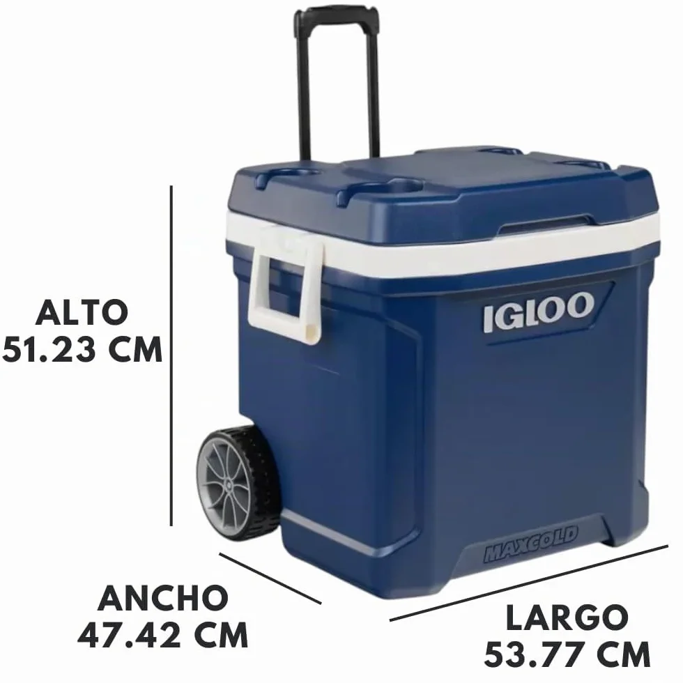 Igloo Cooler 62 QT Gris Maxcold con Ruedas