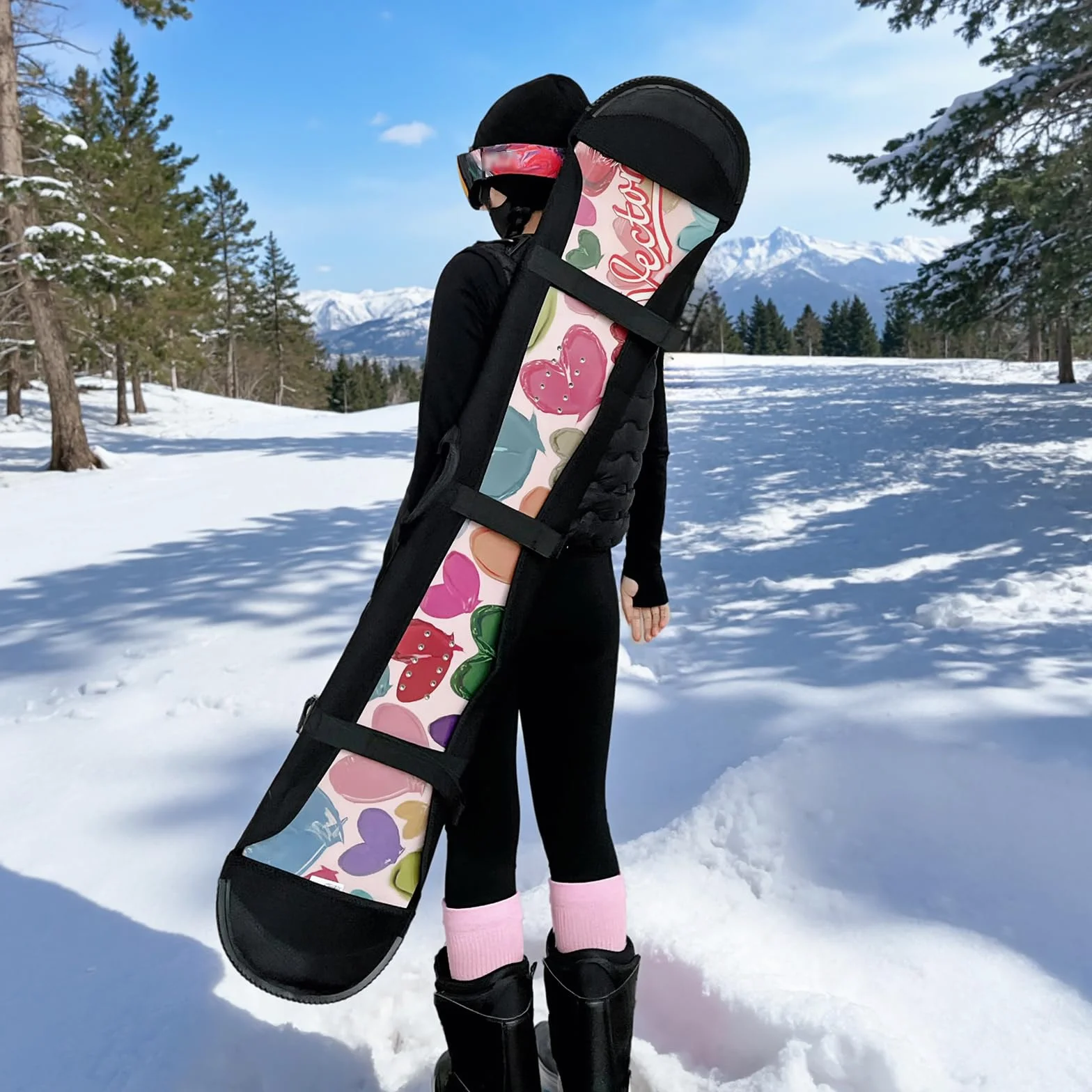 Funda para snowboard, bolsa de snowboard ajustable suave con correa para el hombro con ribete