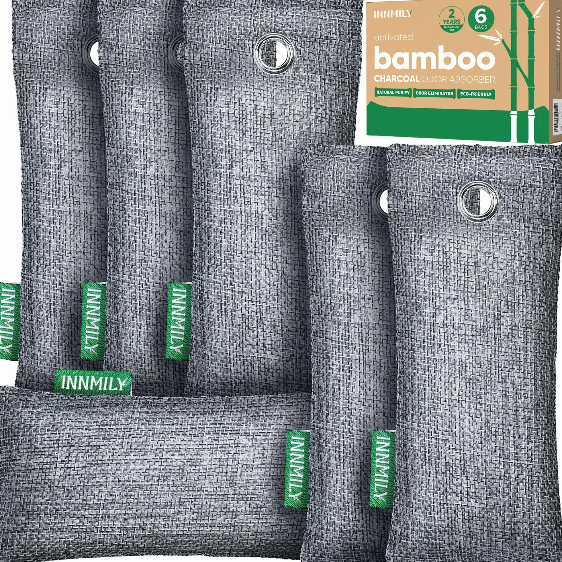 Bolsas purificadoras de aire de carbón de bambú paquete de 6 eliminadores de olores para zapatos