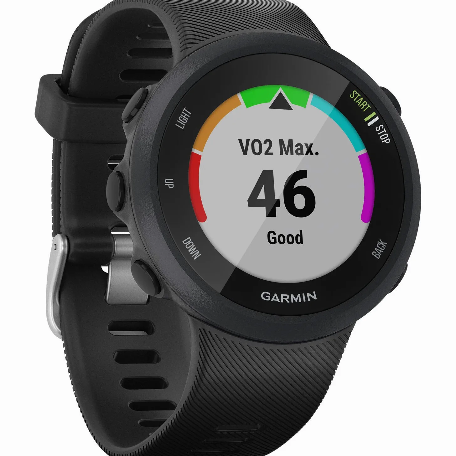 Garmin Forerunner 45, 42 mm, Reloj GPS para Correr fácil de Usar con Soporte de Plan de Entrenamiento Gratuito de Entrenador, Color Negro