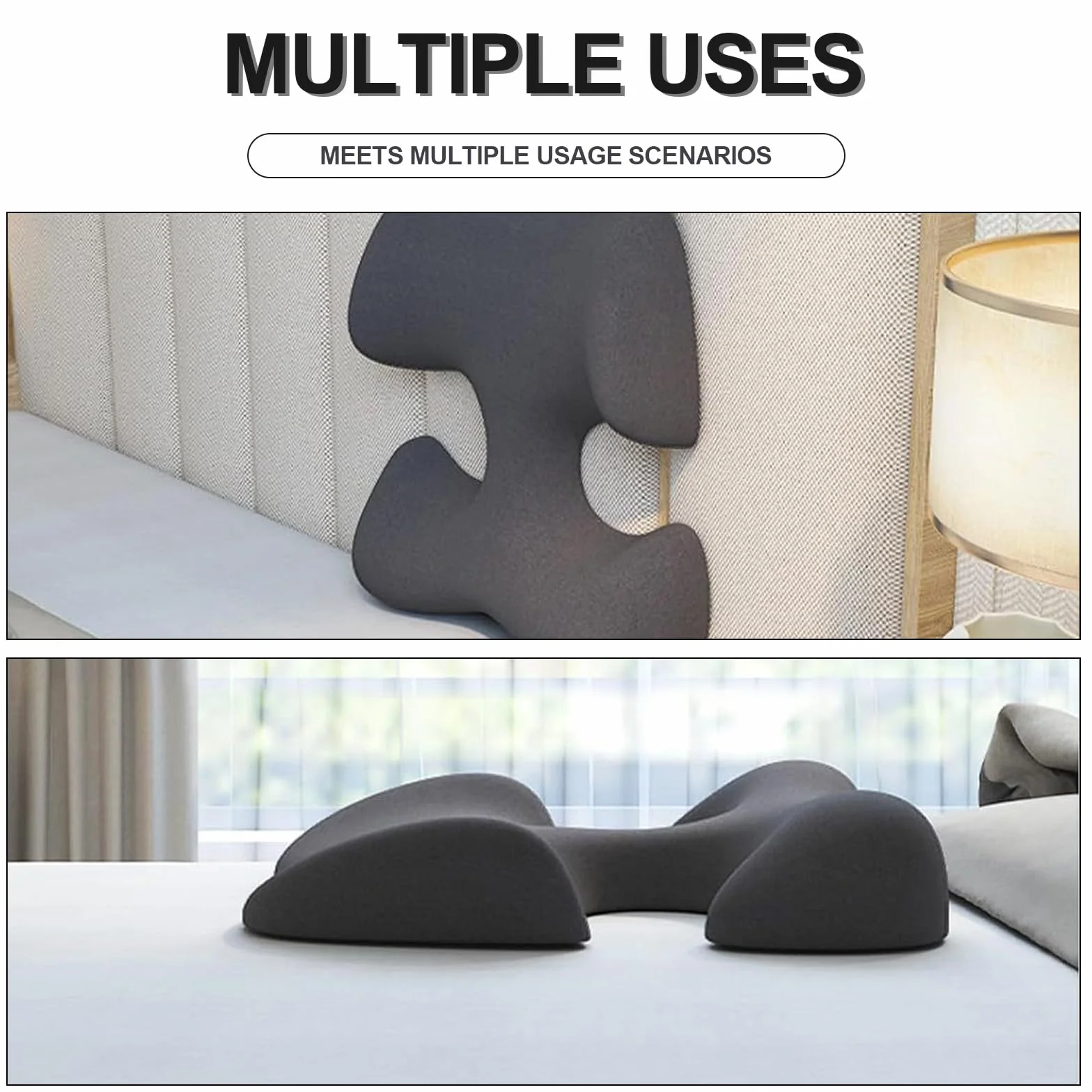 Almohada de Masaje Boca Abajo, Almohada para Dormir con Soporte para el Pecho y la Cara, Viene con una Funda extraíble y Lavable para SPA, Dormir, Black