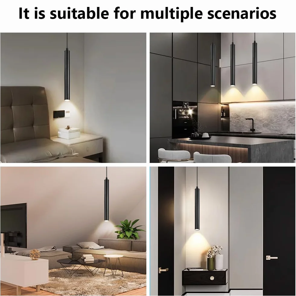 HOTUT Lámpara de Suspensión Cilíndrica 2PCS Colgante para Cocina Comedor Dormitorio